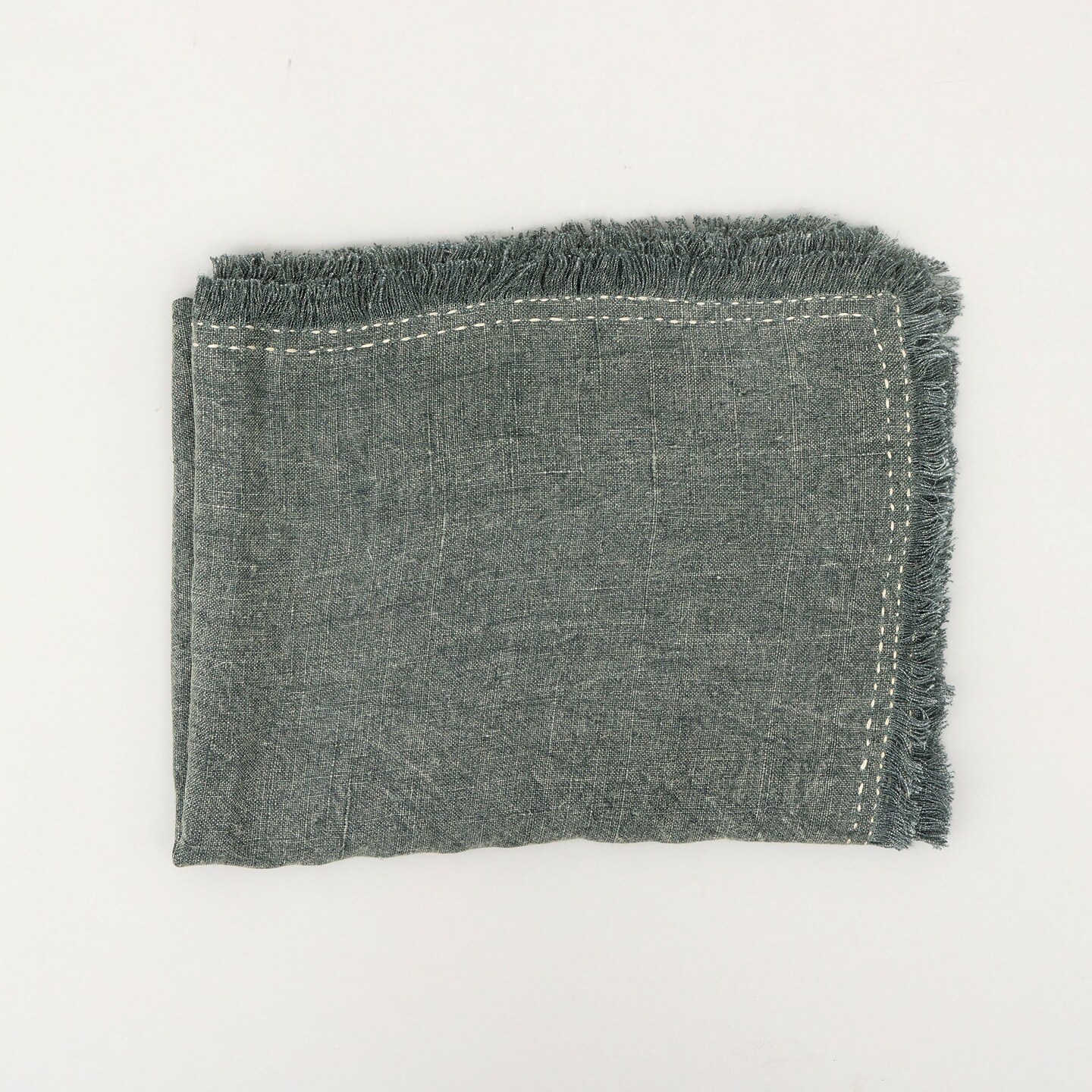 Stonewashed Linen Woven Throw Blanket with Fringe &#x2013;  52&#x22; x 68&#x22;