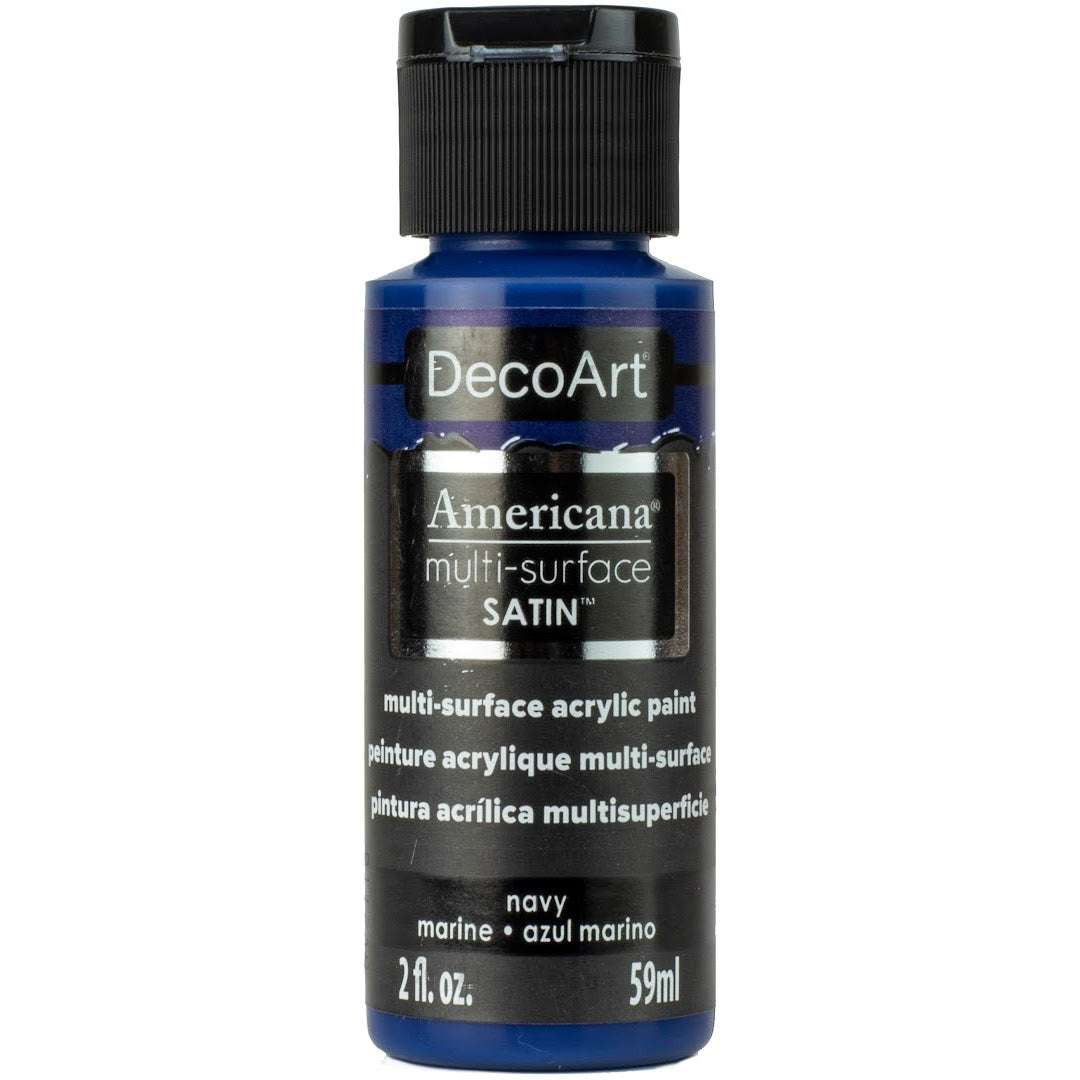 Americana Premium Multi-Surface Satin Finish Acrylics 2oz -for Wood, Metal, Glass, Ceramics, Fabric, Paper, Terra Cotta, Most Plastics and More