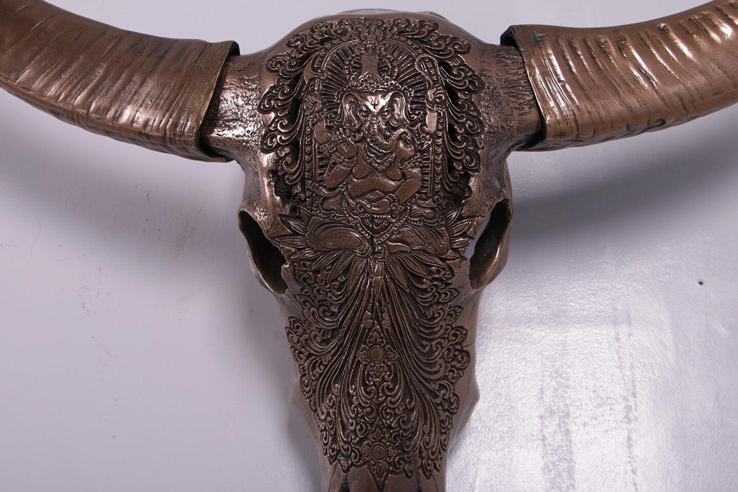 Bronze Bull Skull Life Size Statue