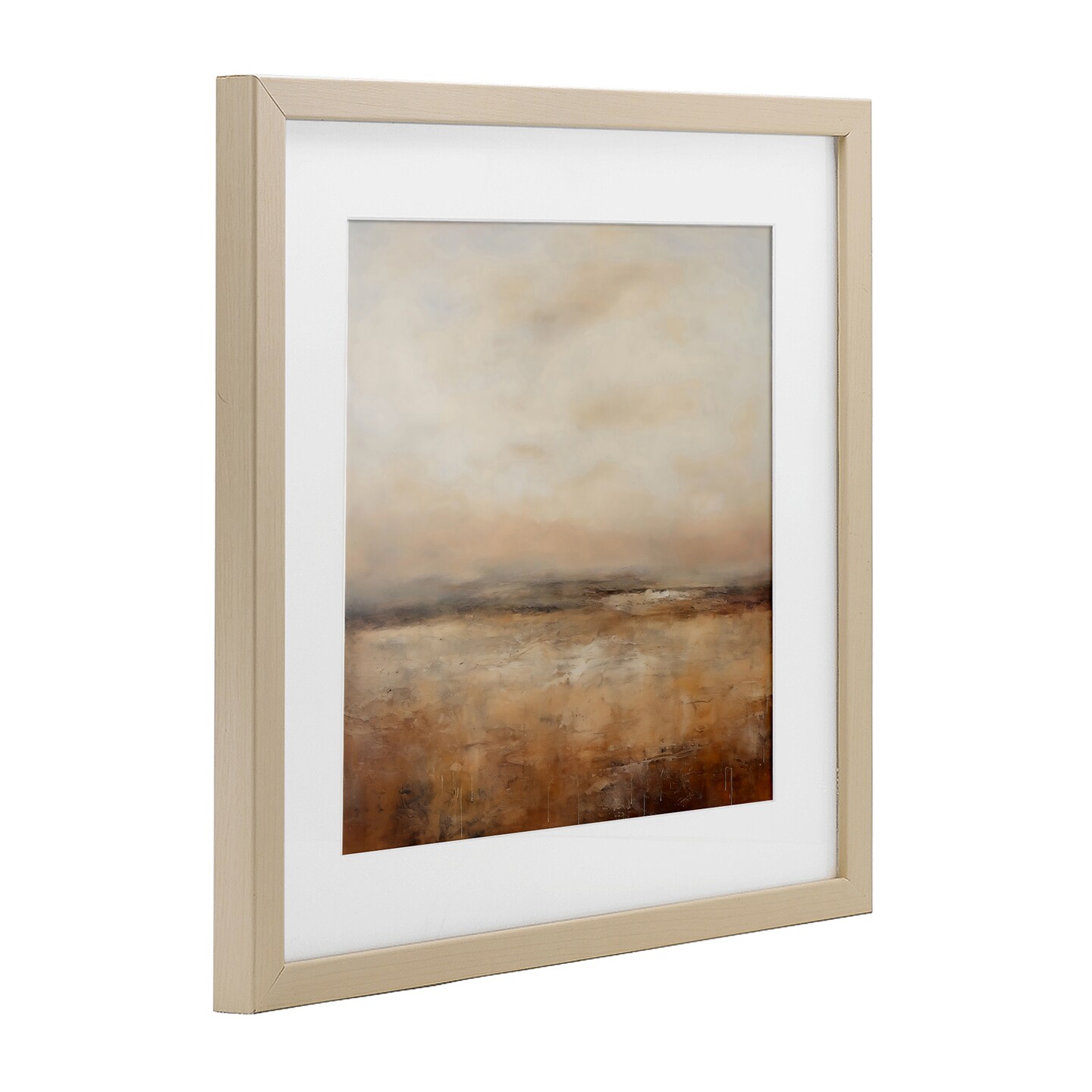 Stupell Industries Calm Abstract Landscape Neutrals Black Framed Print Under Glass, design by Creative Studio