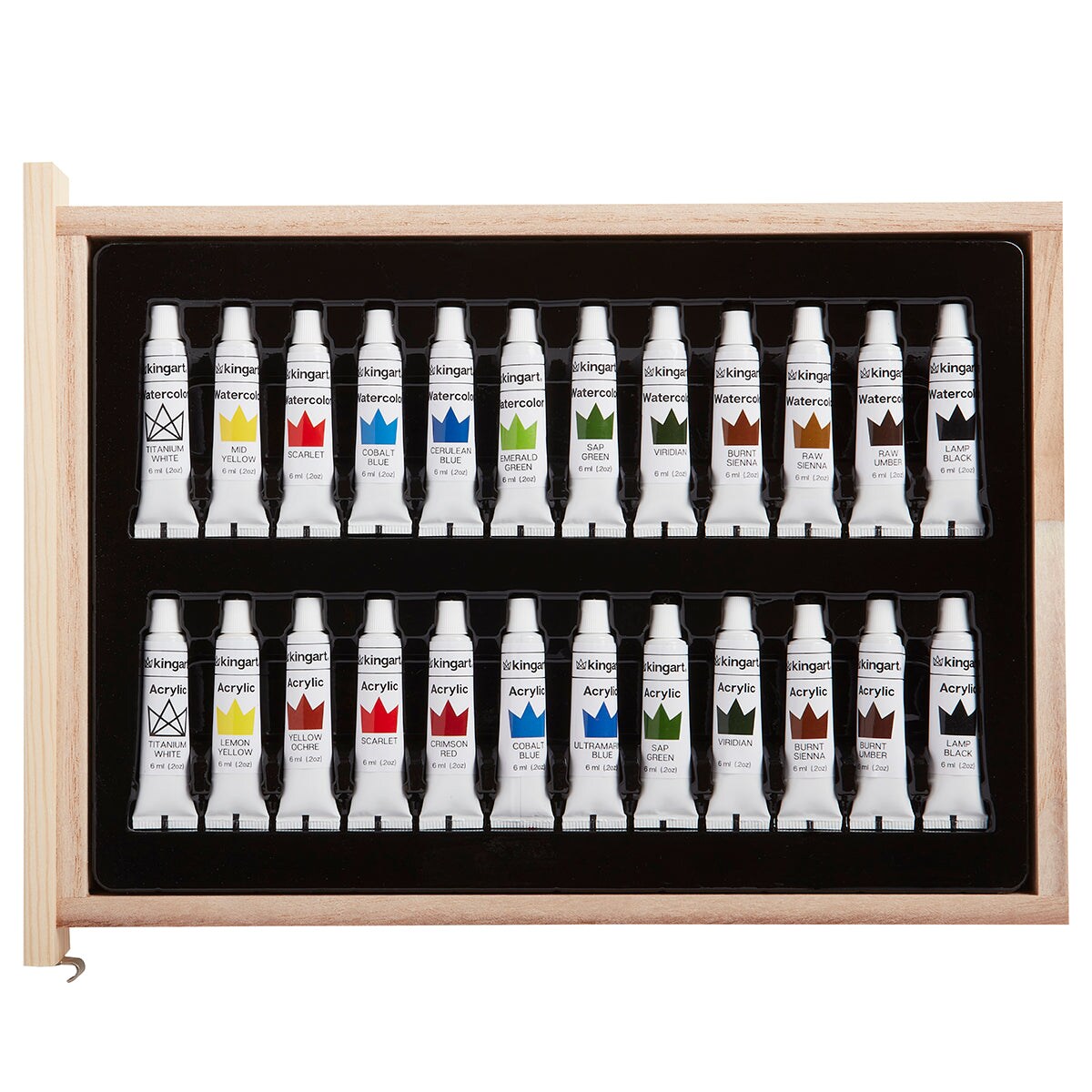 KINGART&#xAE; Mixed Media Art Set, Table-Top Sketchbox Easel, 105 Pcs.