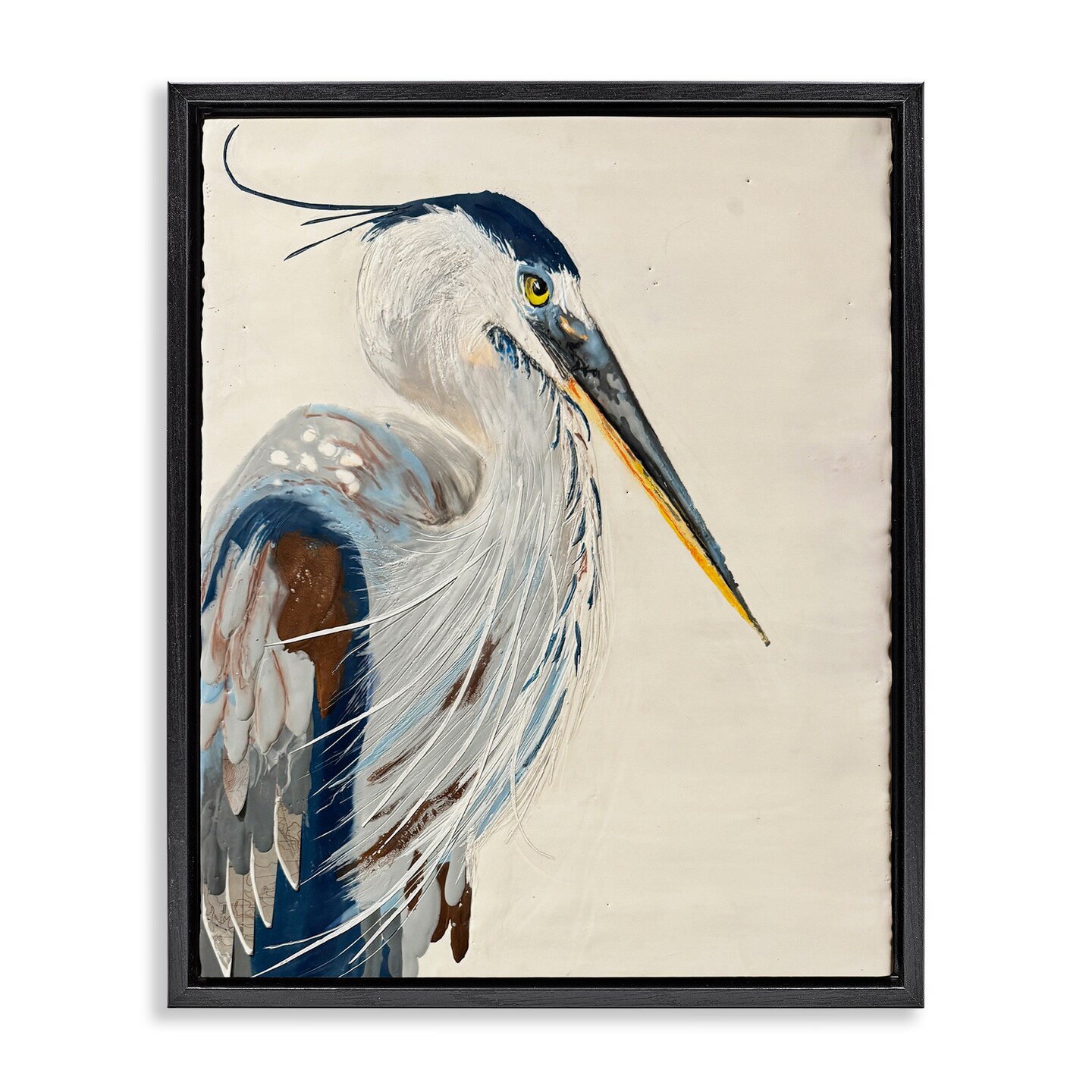 Stupell Industries Neutral Tone Vintage Heron Floating Frame By Stacy Gresell
