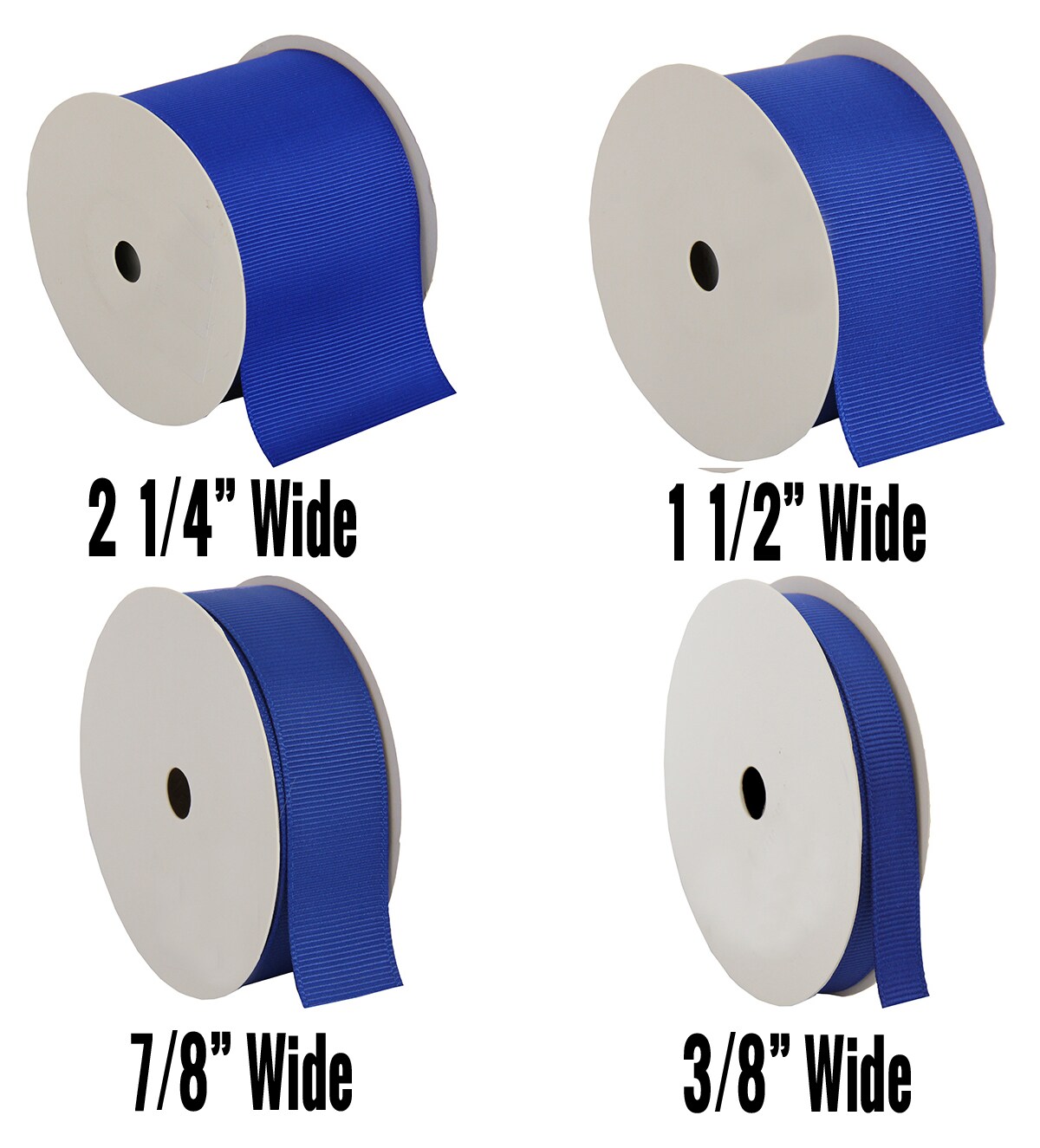 Threadart Grosgrain Ribbon Rolls - 10 yd rolls - 4 Widths 25 Colors - Solid Colors Ribbed Pattern - For Bows, Decorations, Hair Clips, and More