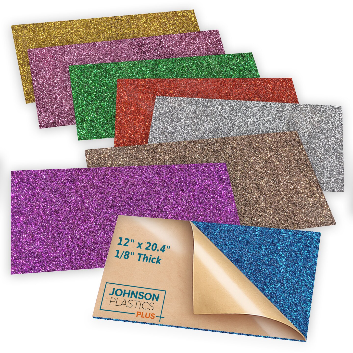 Glitter Cast Acrylic Sheet for Laser Engraving, Rotary Engraving & UV-LED Printing, 12" x 20.4", 1/8" Thick, Sparkle Acrylic Blanks Raw Material