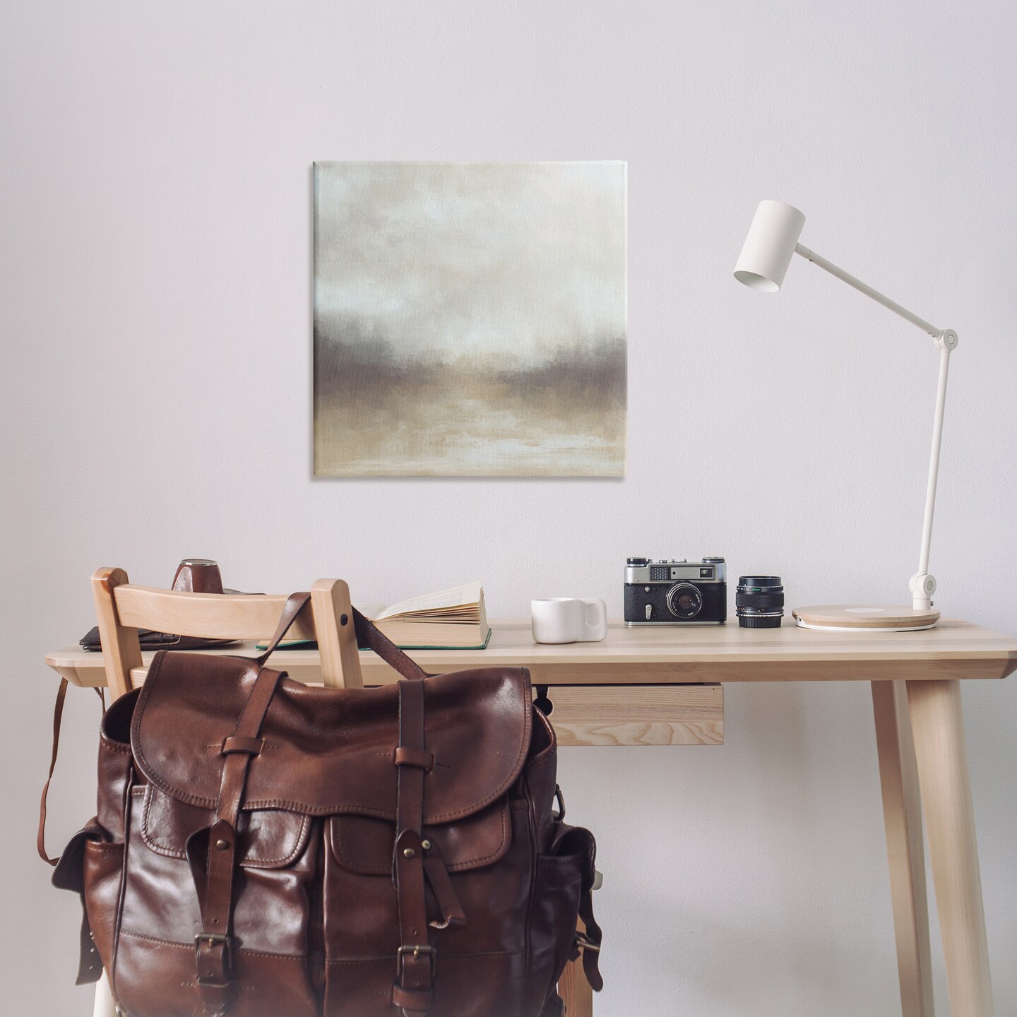 Stupell Industries Foggy Beige Landscape Canvas Wall Art Design by J:L Design