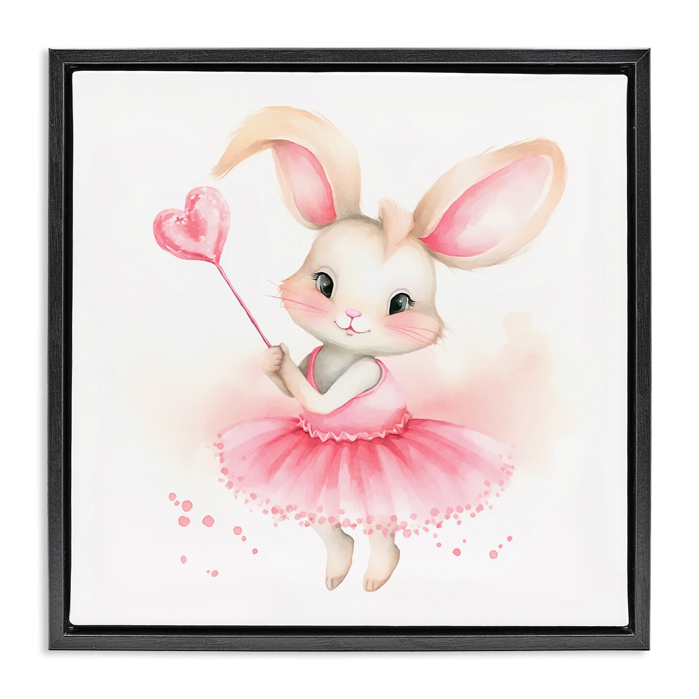 Stupell Industries Ballerina Bunny with Wand Framed Floater Canvas Wall Art Design by Andrea Haase