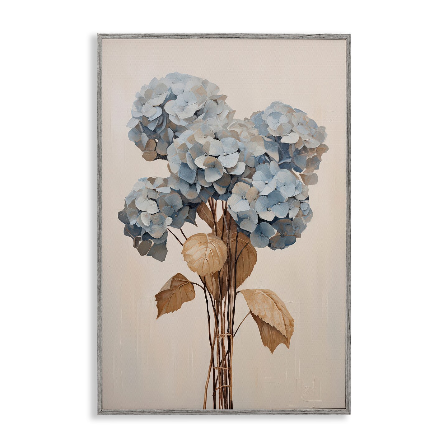 Stupell Industries Vintage Blue Hydrangea Framed Giclee Wall Art Design by Petals Prints Design