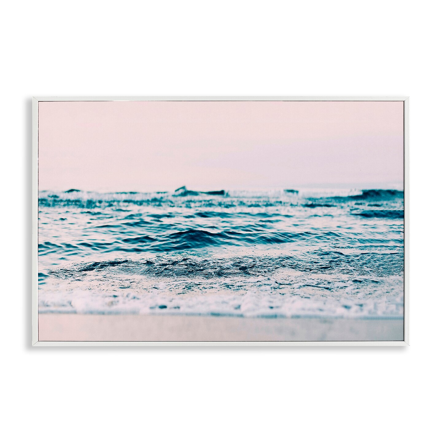 Stupell Industries Ocean Wave Blush Framed Giclee Wall Art Design by Sisi and Seb