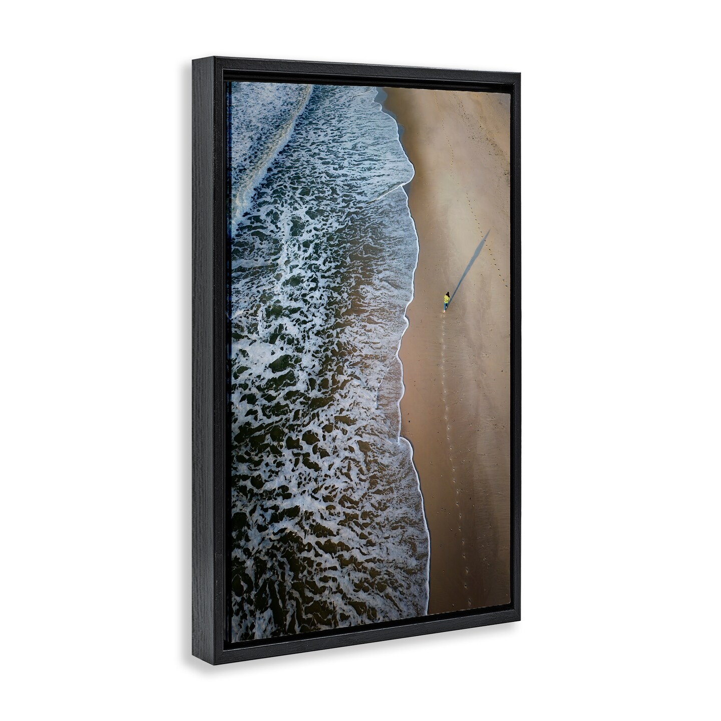 Stupell Industries Vertical Aerial Beach View Framed Floater Canvas Wall Art Design by Rick Berk