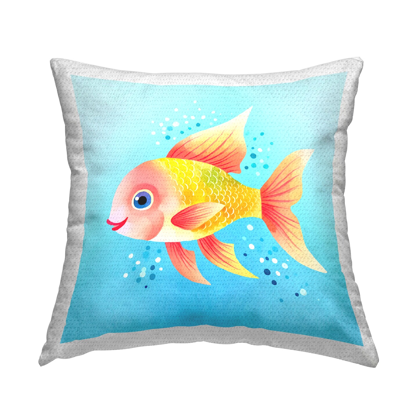 Happy Fish with Speckles Outdoor Printed Pillow Design by Andrea Haase, 18 x 7 x 18