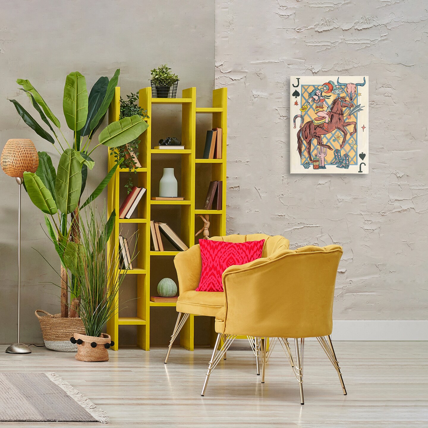 Stupell Industries Western Cowgirl Playing Card Canvas Wall Art Design by Joris Hoefnagel