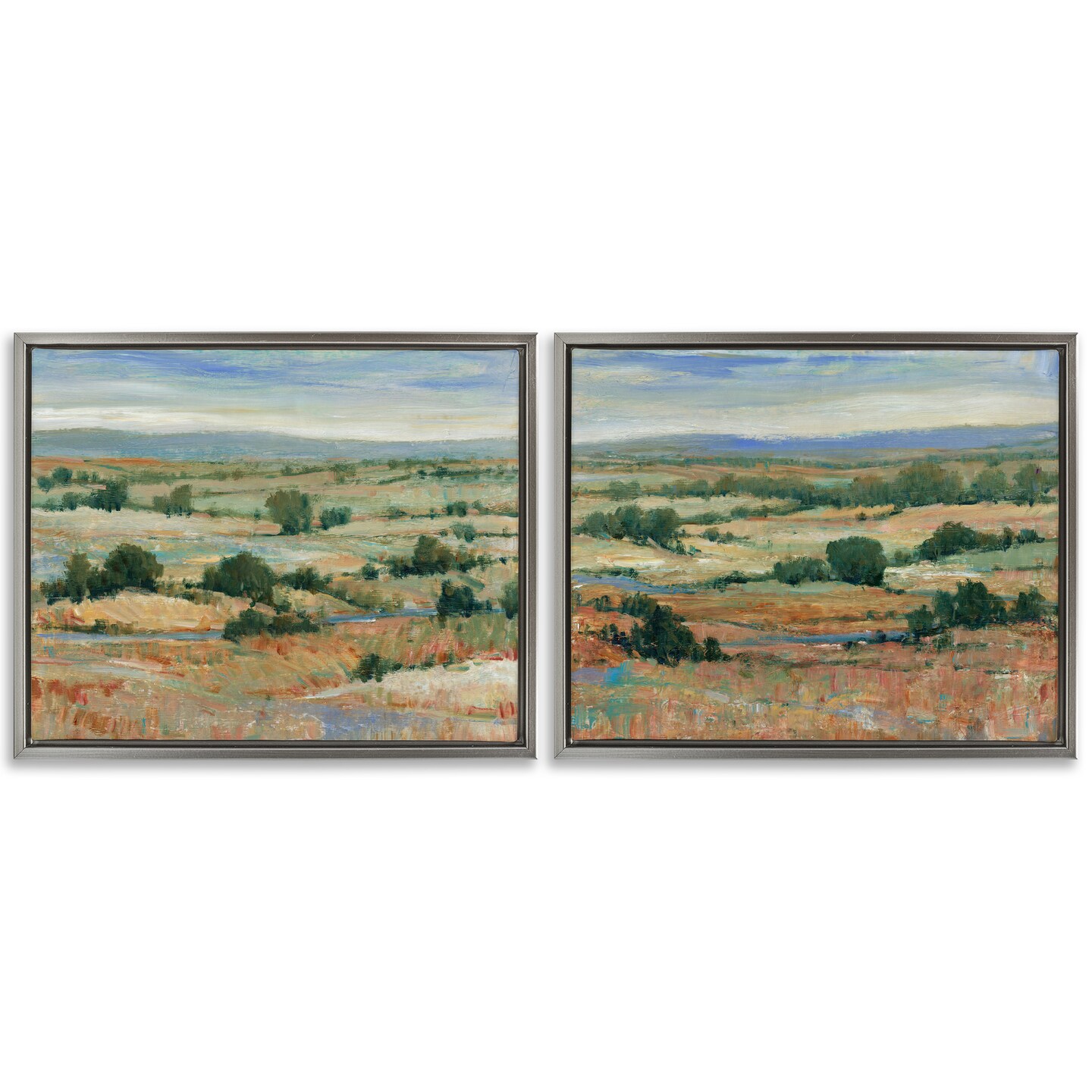 Stupell Industries Abstract Farm Field Landscape 2 pc Framed Floater Canvas Wall Art Set Design by Tim Otoole