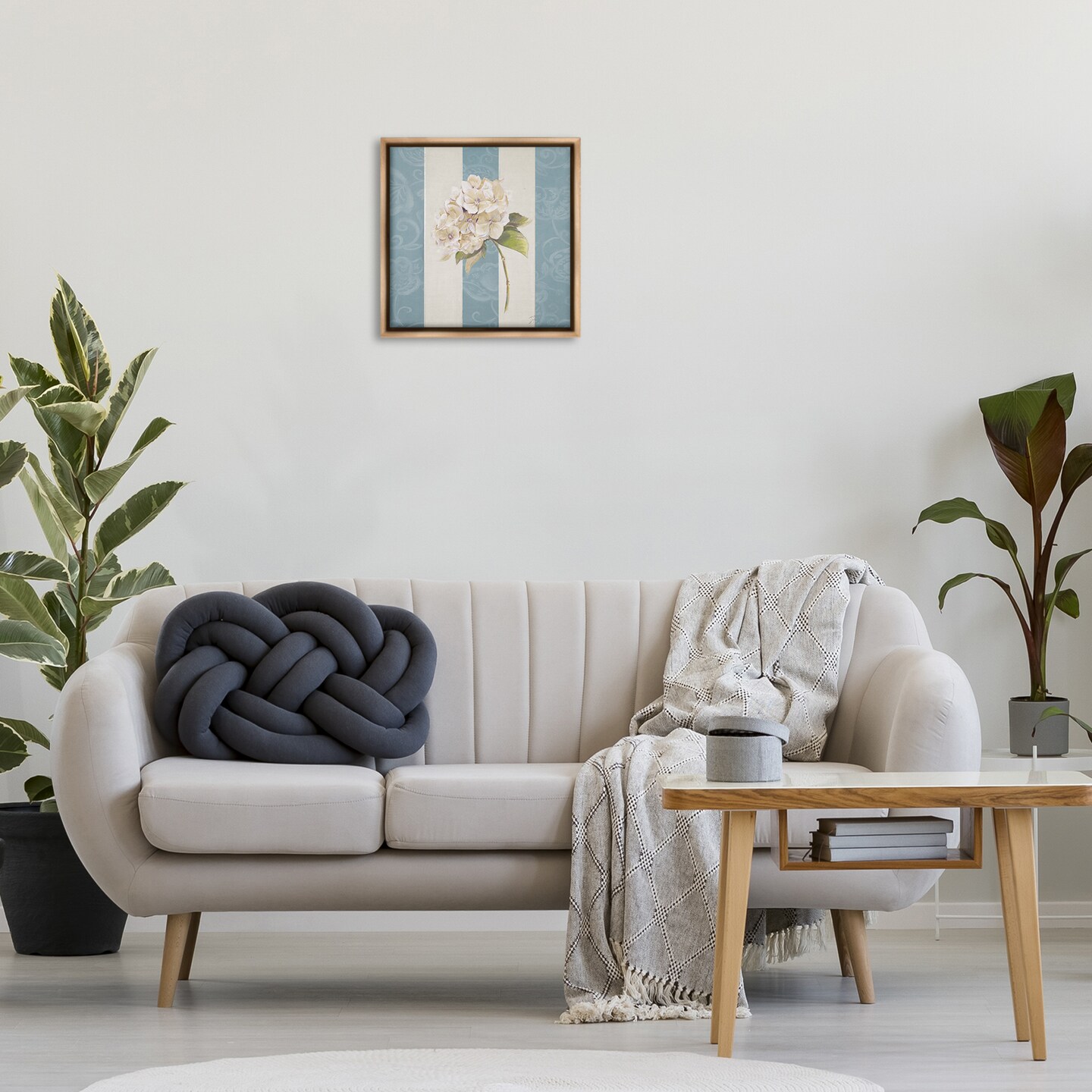 Stupell Industries Vintage Hydrangea Sprig Framed Floater Canvas Wall Art Design by Patricia Pinto