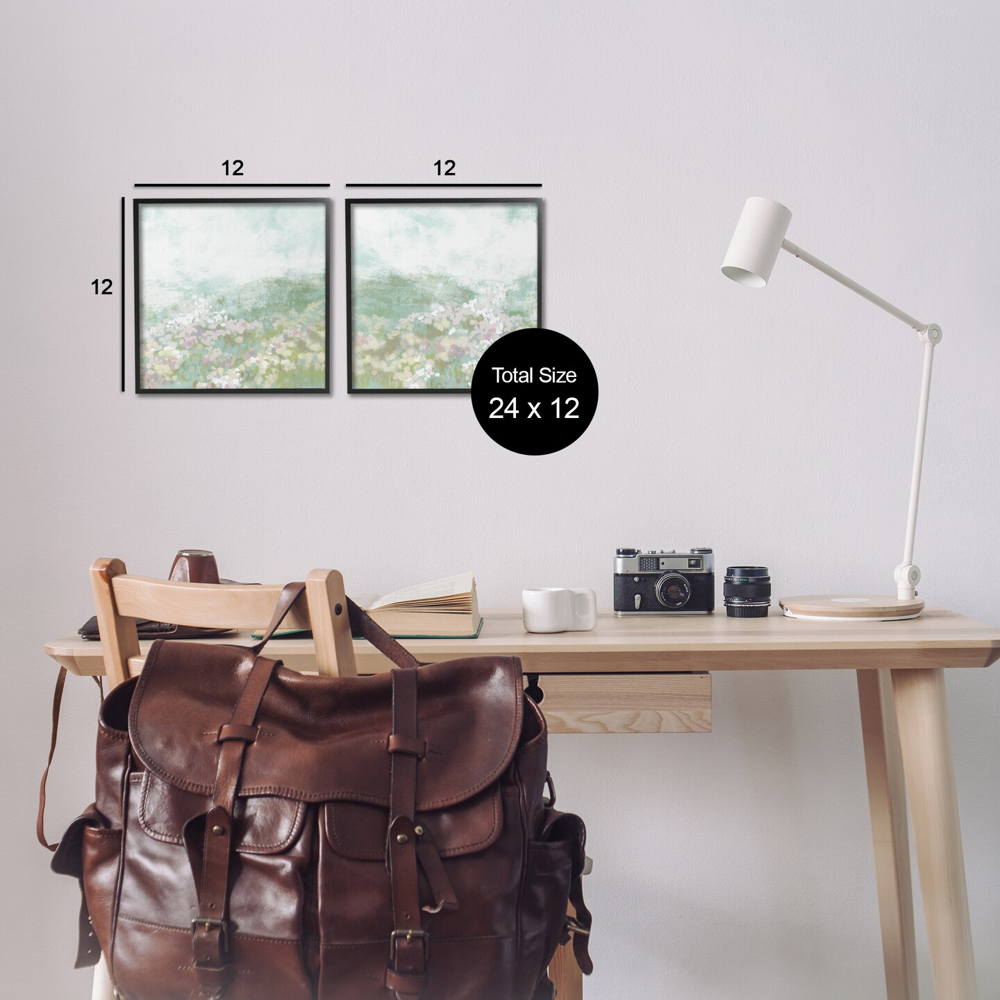 Stupell Industries Muted Pastel Flower Field 2 pc Framed Giclee Wall Art Set Design by June Erica Vess