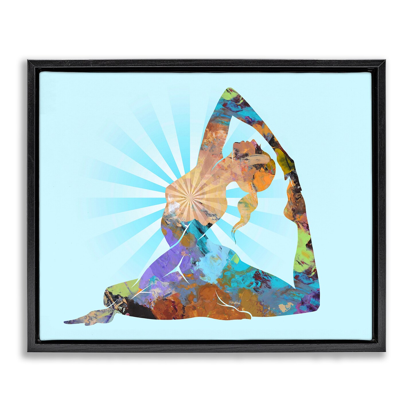 Stupell Industries Meditative Mindful Yoga Framed Floater Canvas Wall Art Design by Tim Parker