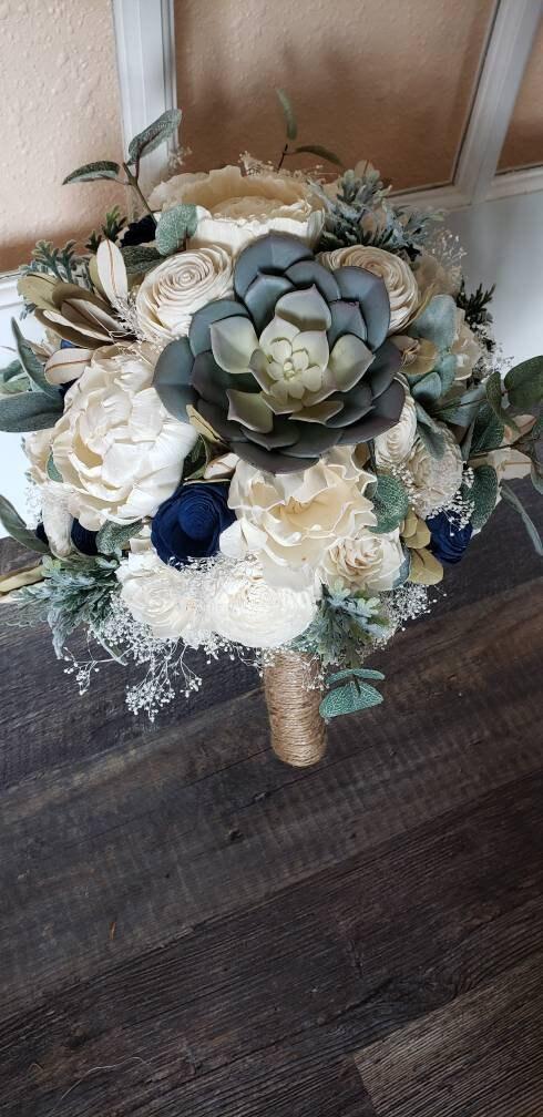 bouquet succulents Blushy Peach Succulent Bridesmaid Bouquet