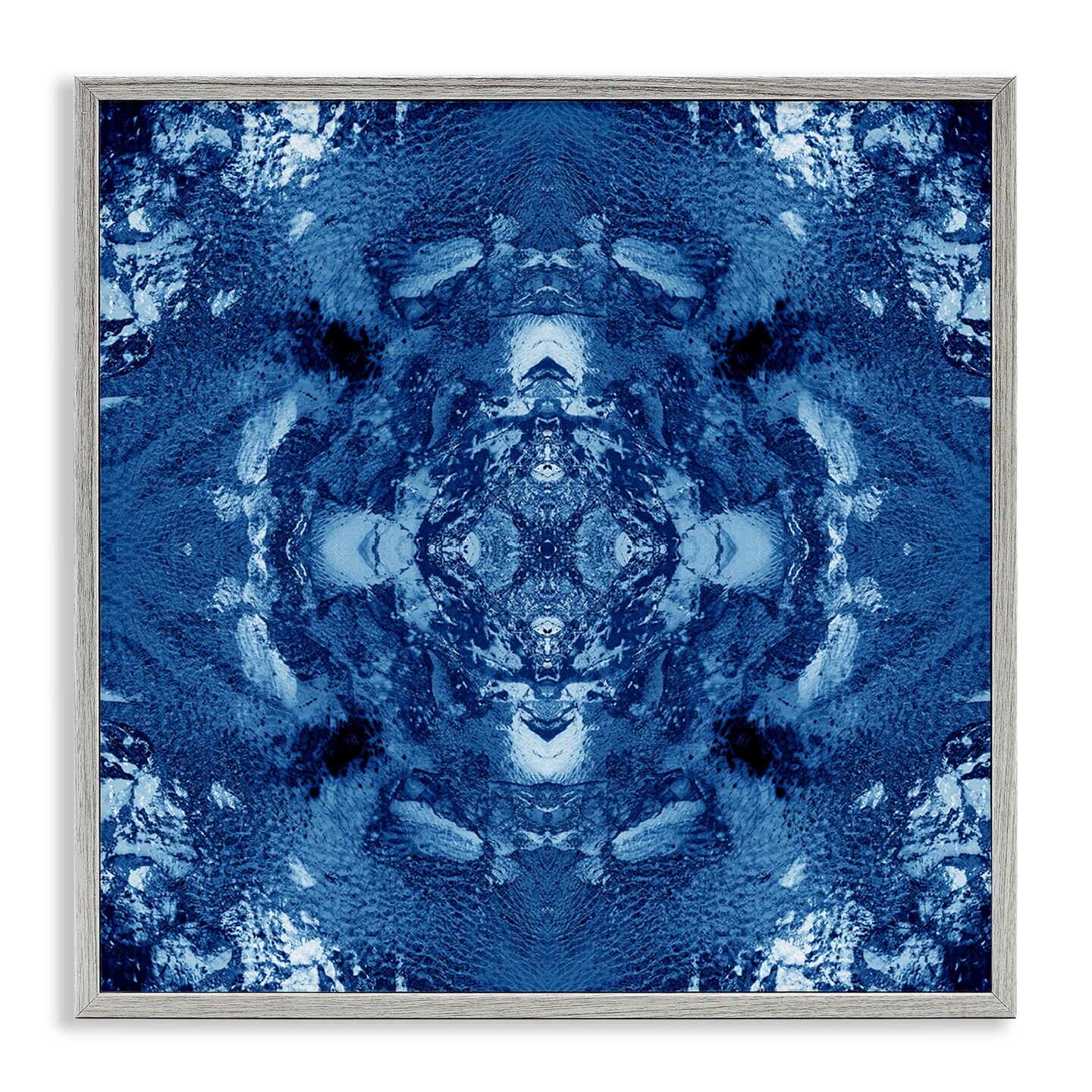 Stupell Industries Blue & White Mosaic Framed Giclee Wall Art Design by El Perkin