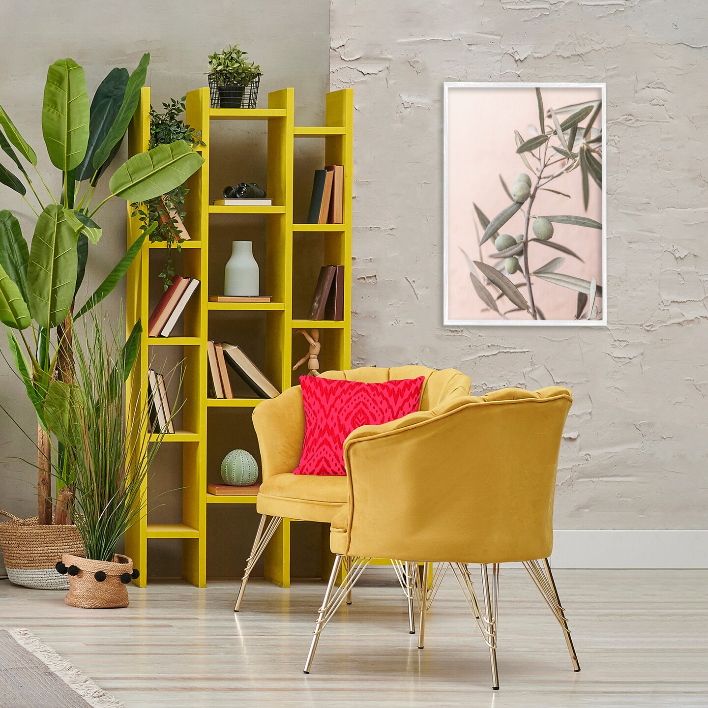 Stupell Industries Spanish Olive Branch Framed Giclee Wall Art Design by Sisi and Seb