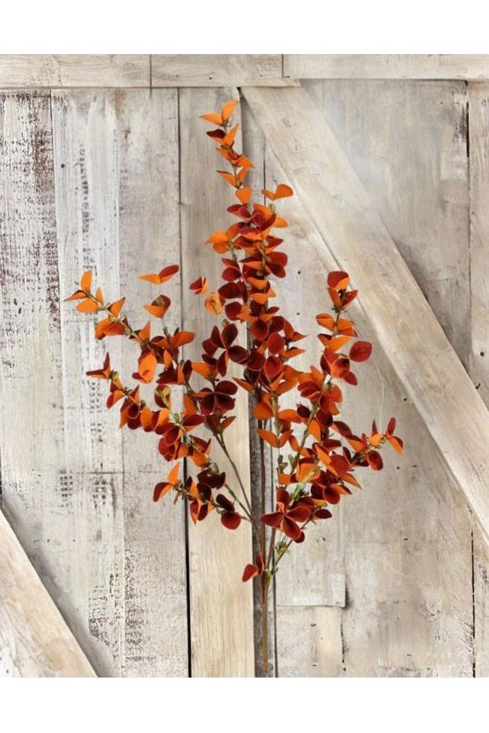 33&#x22; Foam Eucalyptus Paper Leaf Spray: Orange