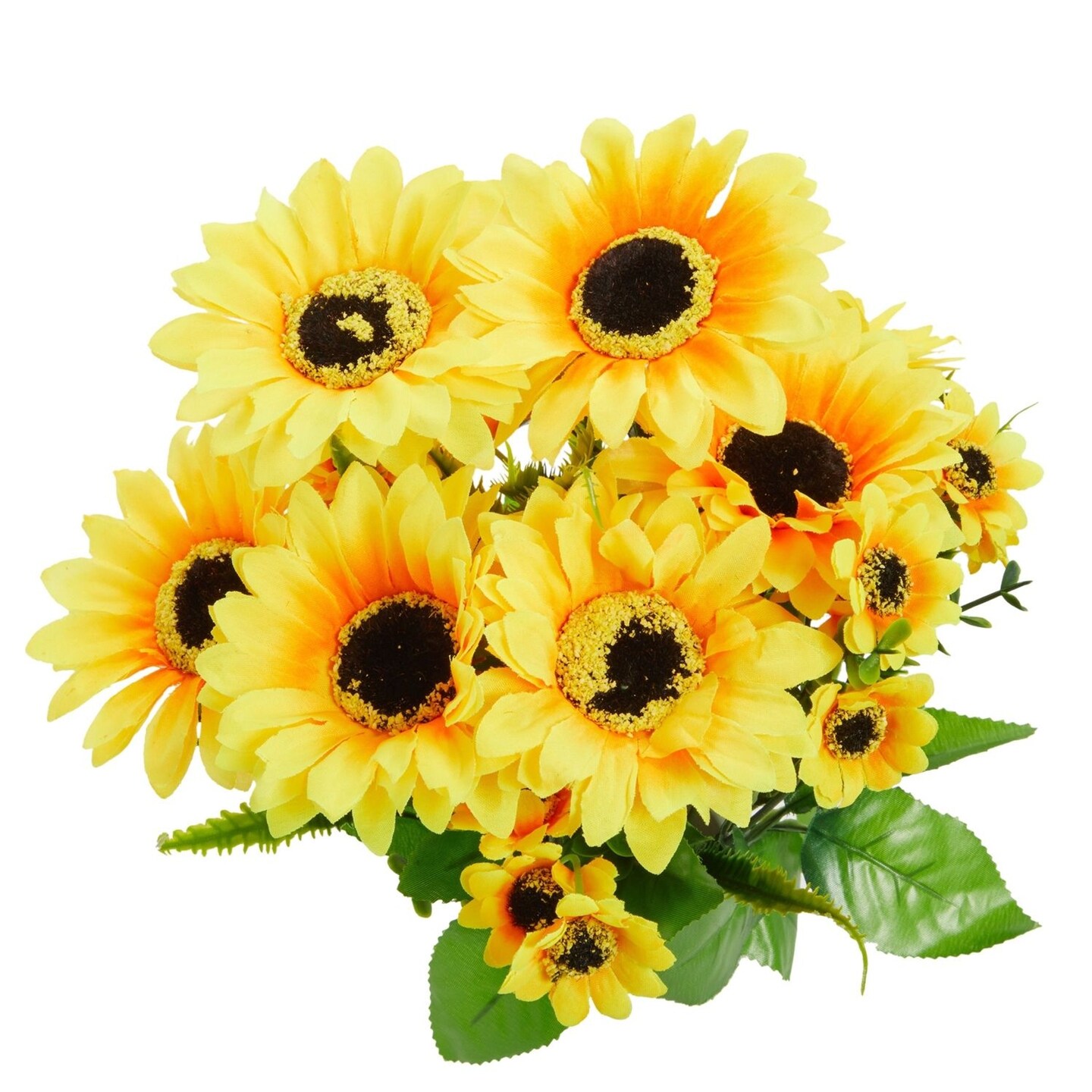 2 Bunches Artificial Sunflowers with Stems for Faux Floral Arrangements, Fake Sunflowers for Home Decor, Kitchen, Table Centerpieces, and Wedding Decor (6x7x14 in)