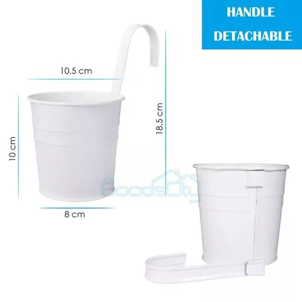 10X Wall Hanging Flower Pots Garden Fence Balcony Basket Plant Pot Planter Decor