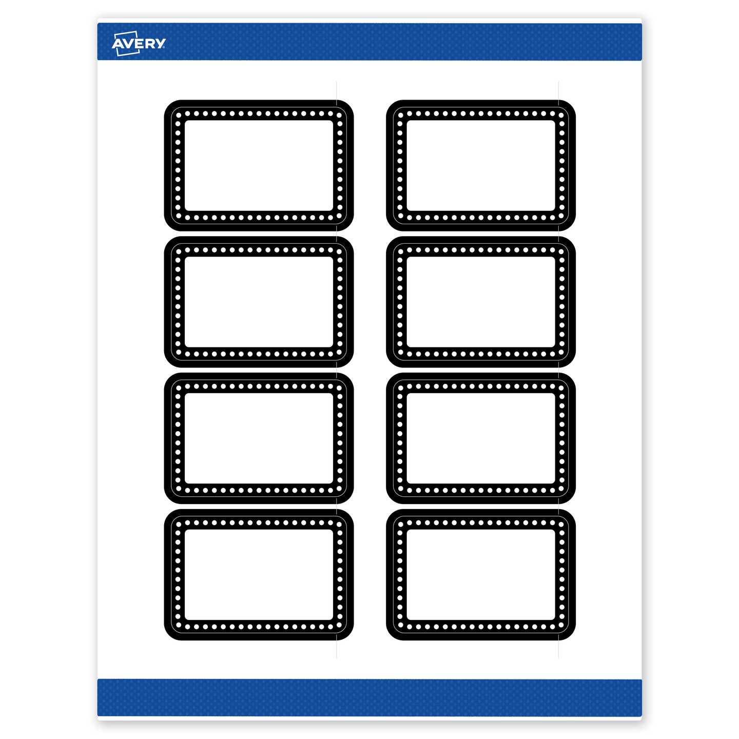 Avery Printable Rectangle Labels, Black and White Polka Dots, 2&#x22; x 3&#x22;, Matte White Rectangle Labels, Permanent, Laser/Inkjet, 80ct, Great for Product Labels