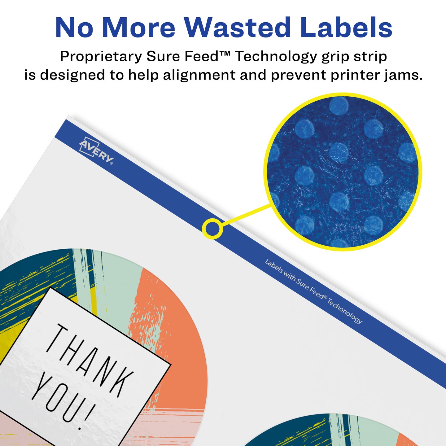 Avery Glossy White Round Labels with Sure Feed, 3.5&#x22; Diameter