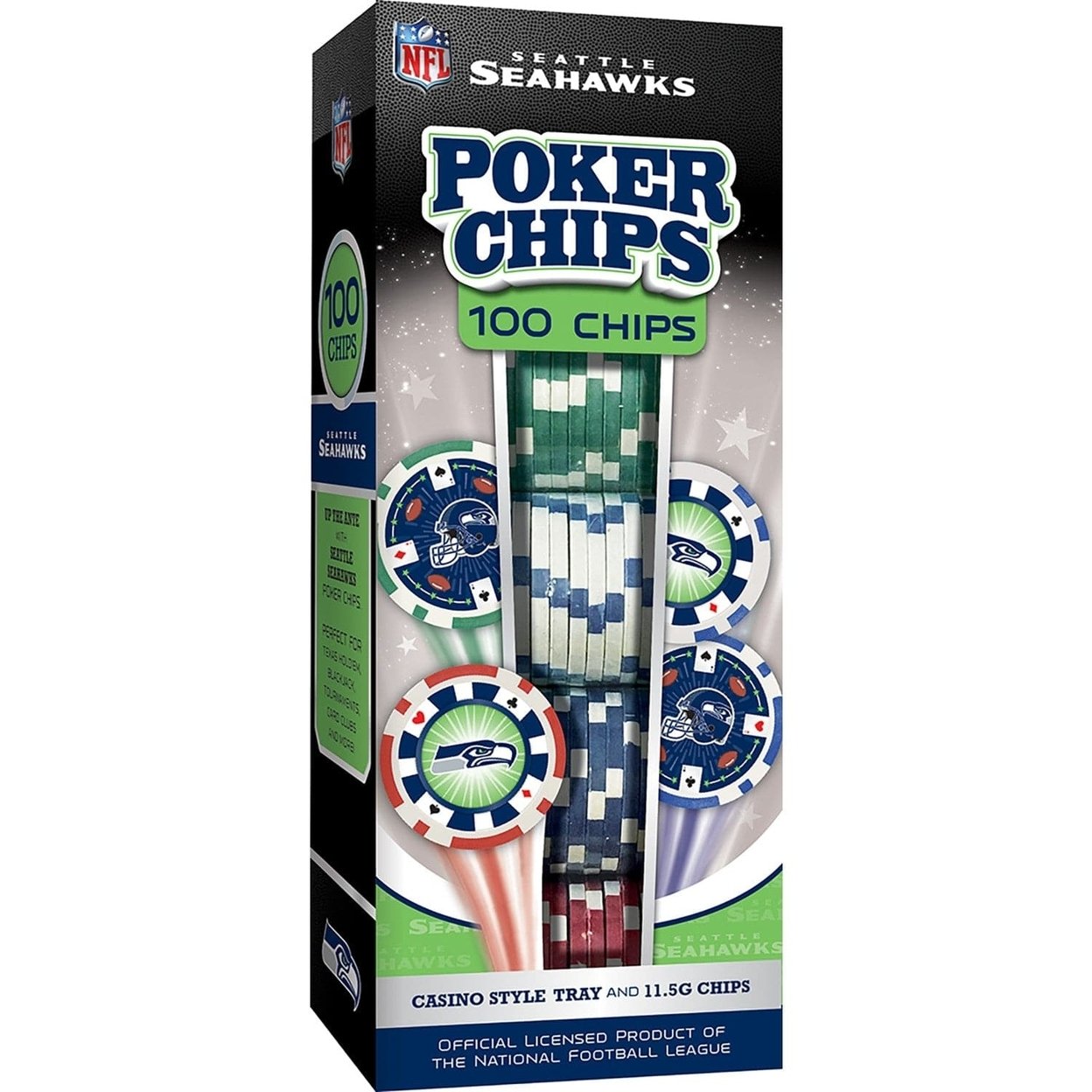 Seattle Seahawks 100 Piece Casino Style Poker Chips Nfl Officially Licensed