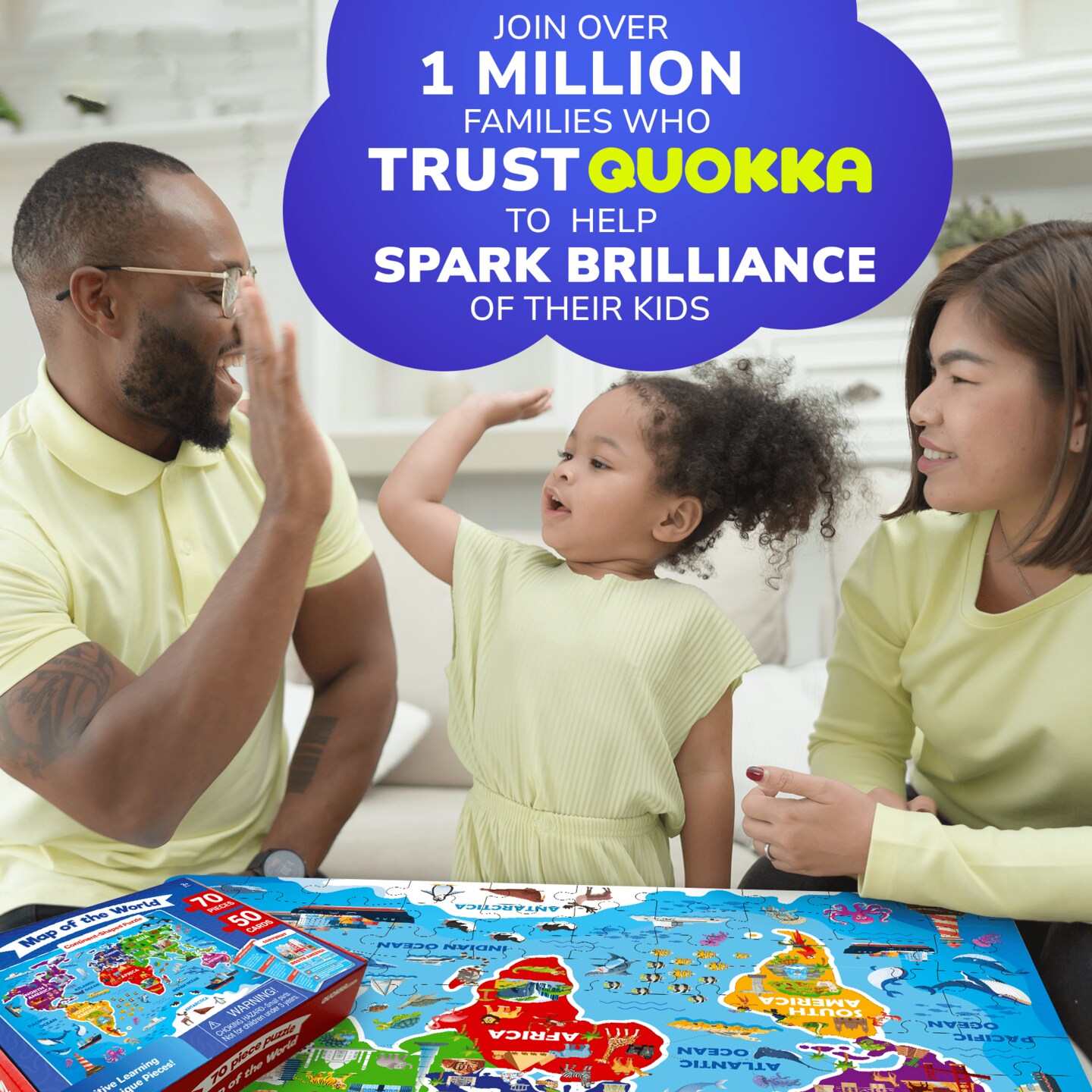 70 Piece Jigsaw Puzzles 50 Cards For Kids | World