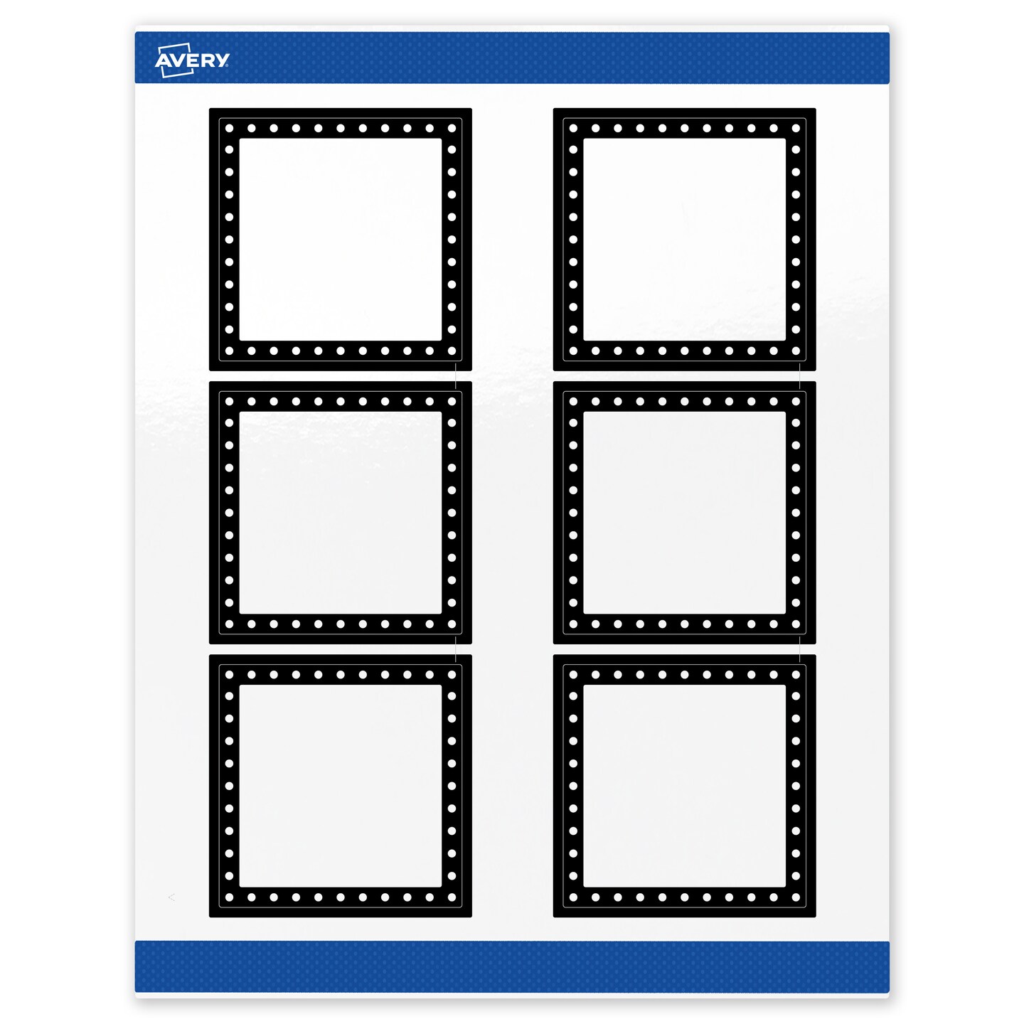 Avery Printable Square Labels, Black and White Polka Dots, 3&#x22; x 3&#x22;, Glossy White Square Labels, Permanent, Laser/Inkjet, 60ct, Great for Product Labels