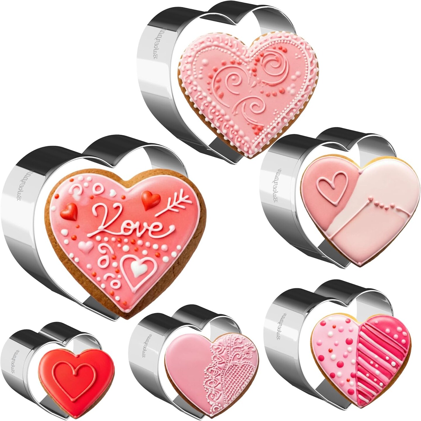 Stainless Steel Heart Cookie Cutter Set – Valentines Day Cookie Cutters