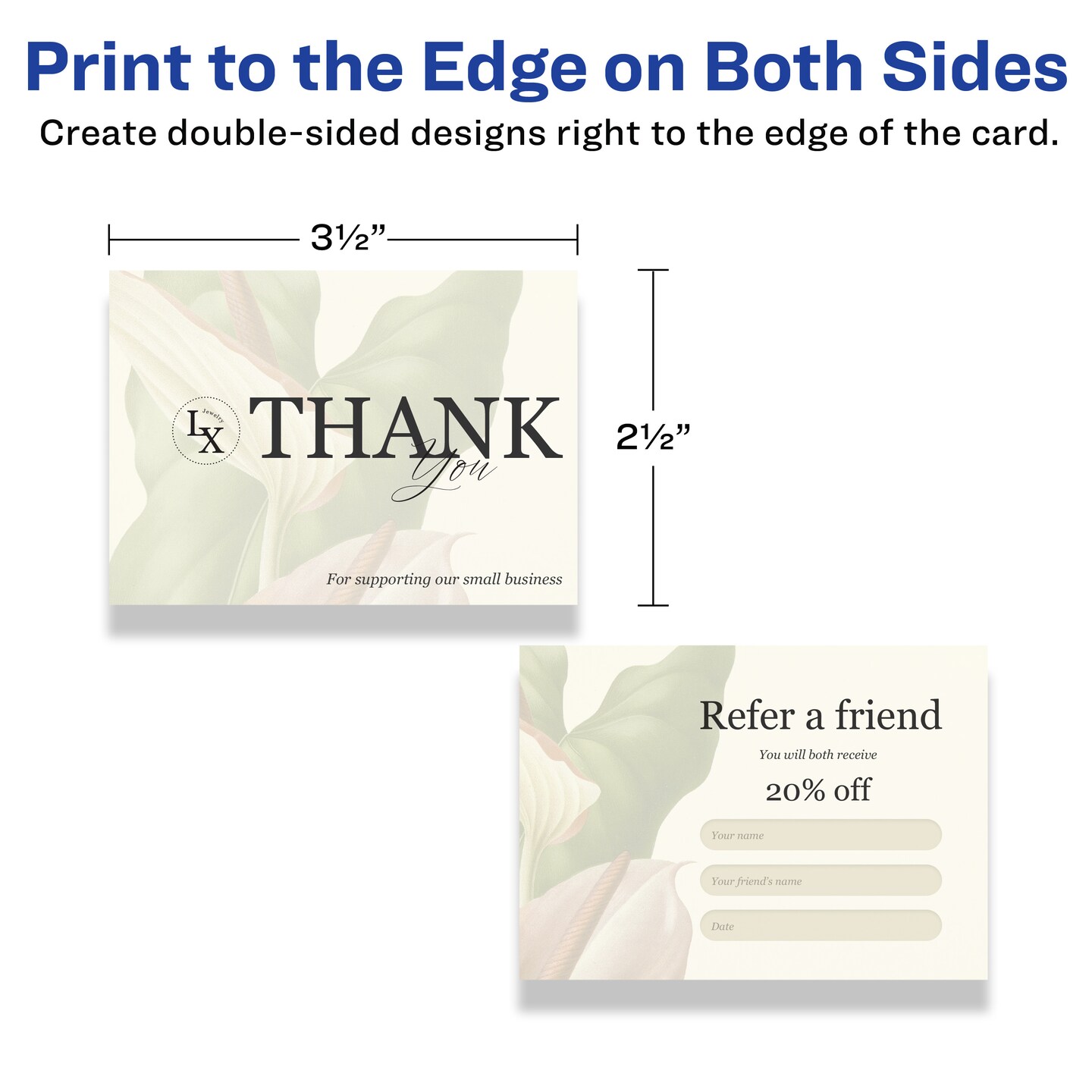 Avery 2-1/2&#x22; x 3-1/2&#x22; Rectangle, Matte Ivory Business Cards