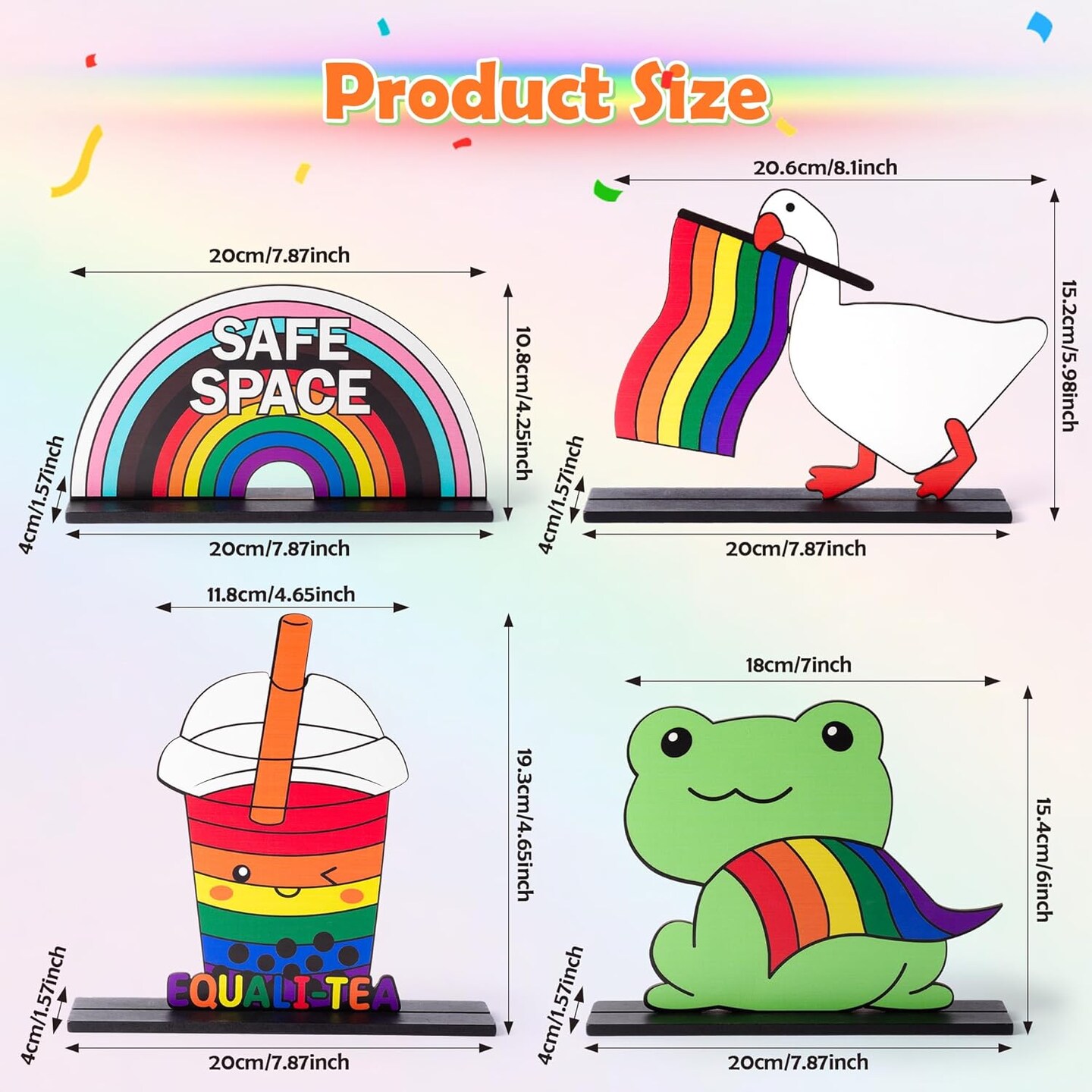 LGBTQ Pride Centerpieces Decorations - 4pcs LGBT Gay Pride Month