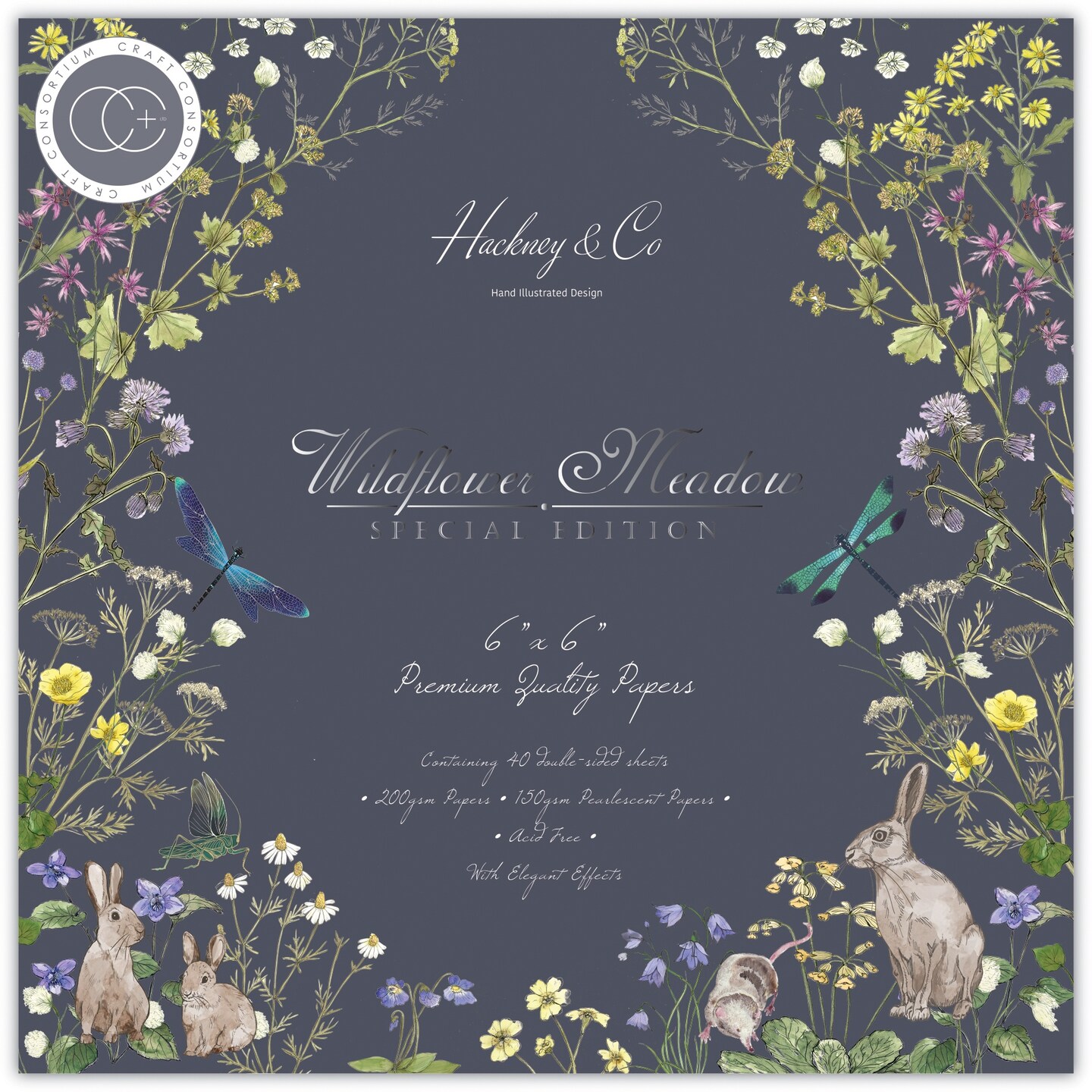 Craft Consortium Double-Sided Paper Pad 6&#x22;X6&#x22; 40/Pkg-Wildflower Meadow