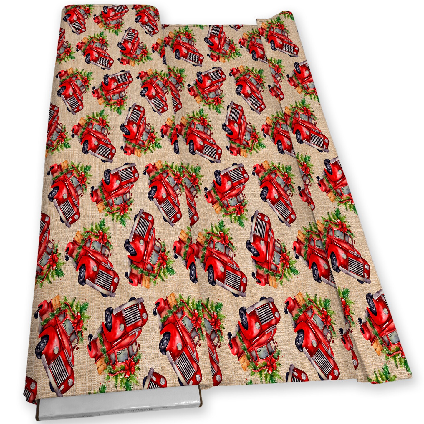 DAVID TEXTILES TOSSED CHRISTMAS TRUCKS MULTI 8 YD BOLT