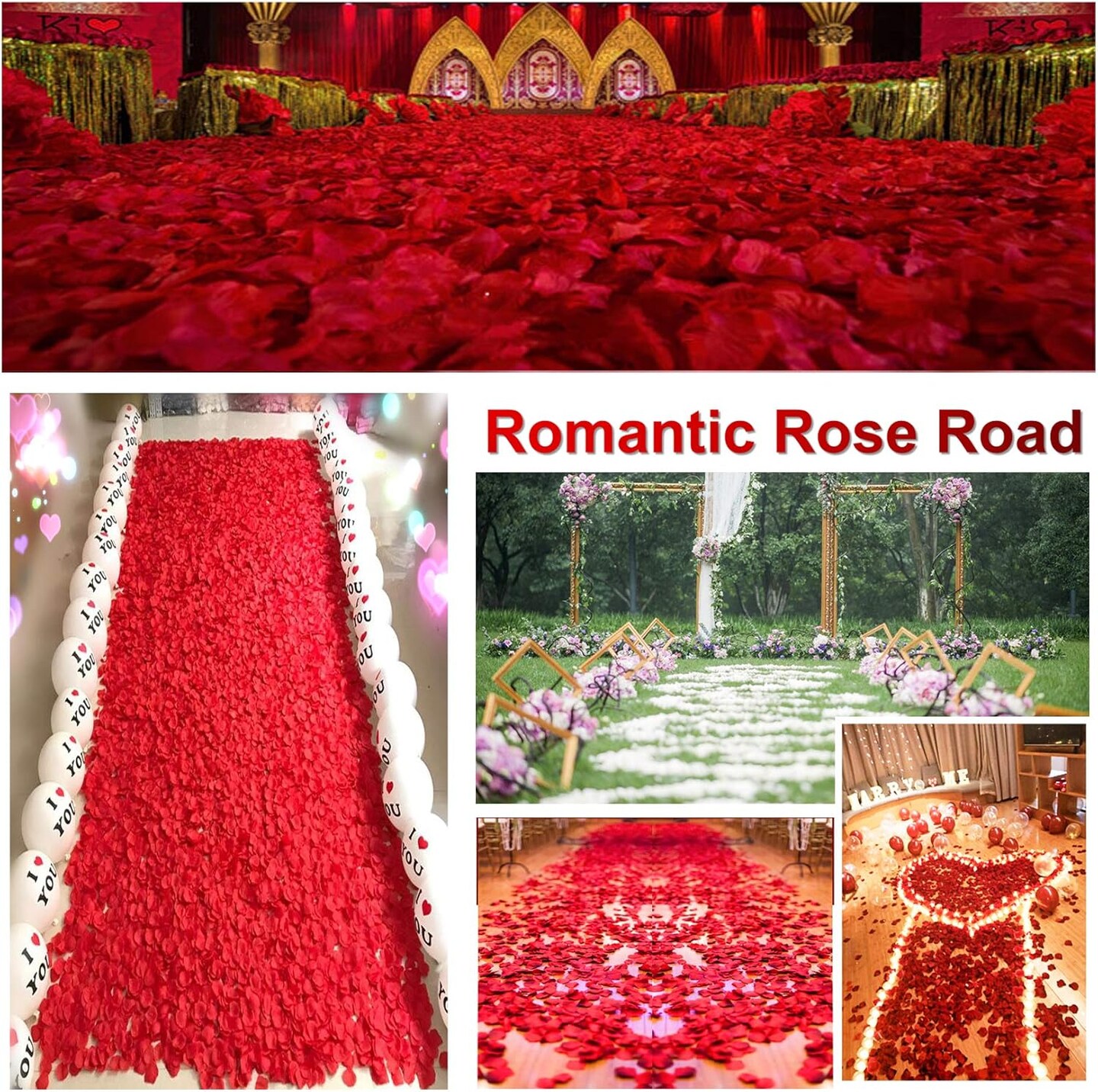 1000PCS Wine Red Fake Rose Petals for Romantic Night