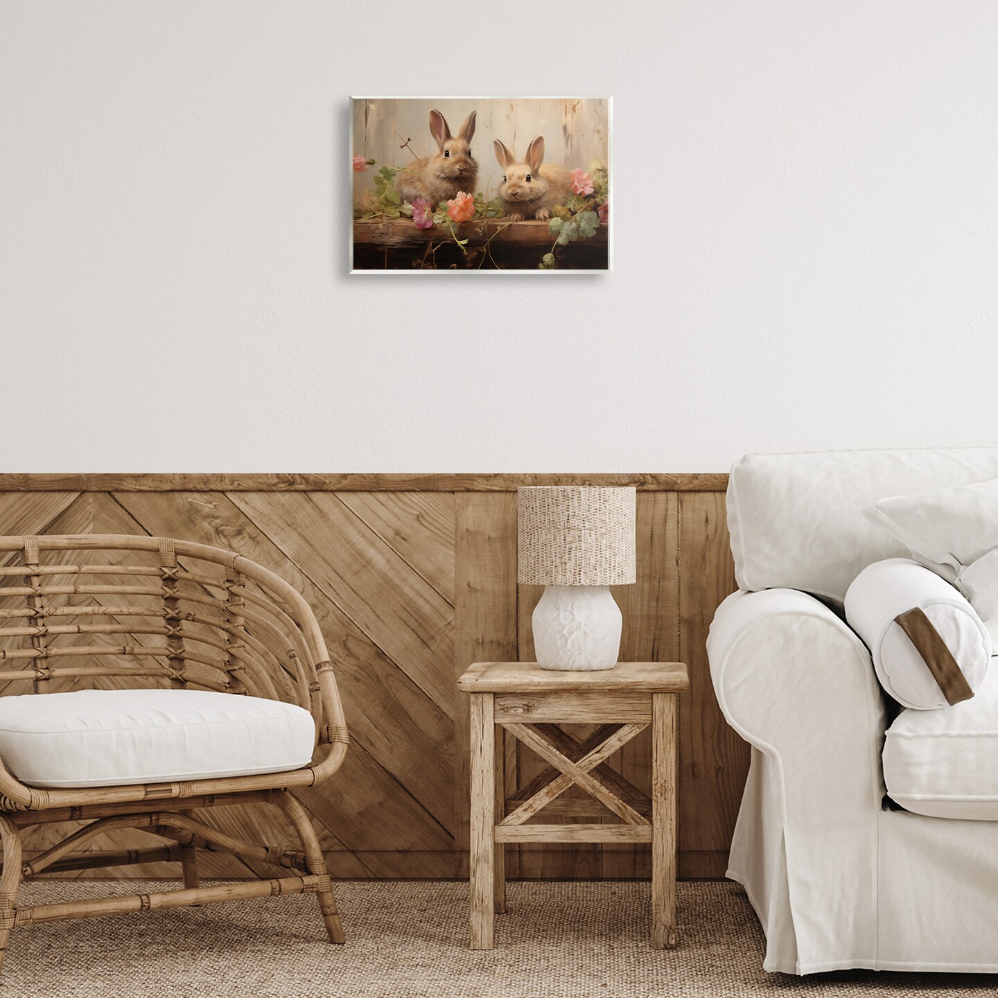 Stupell Industries Easter Bunnies with Garden Blooms Wall Plaque By Arlington Prints