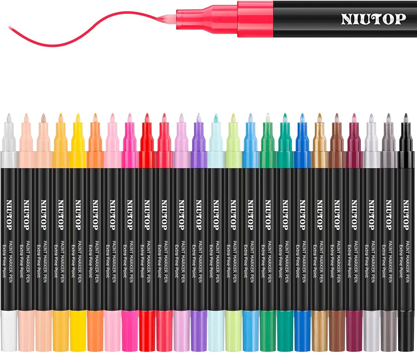 Acrylic Paint Pens for Rock Painting, 24 Classic Colors Paint