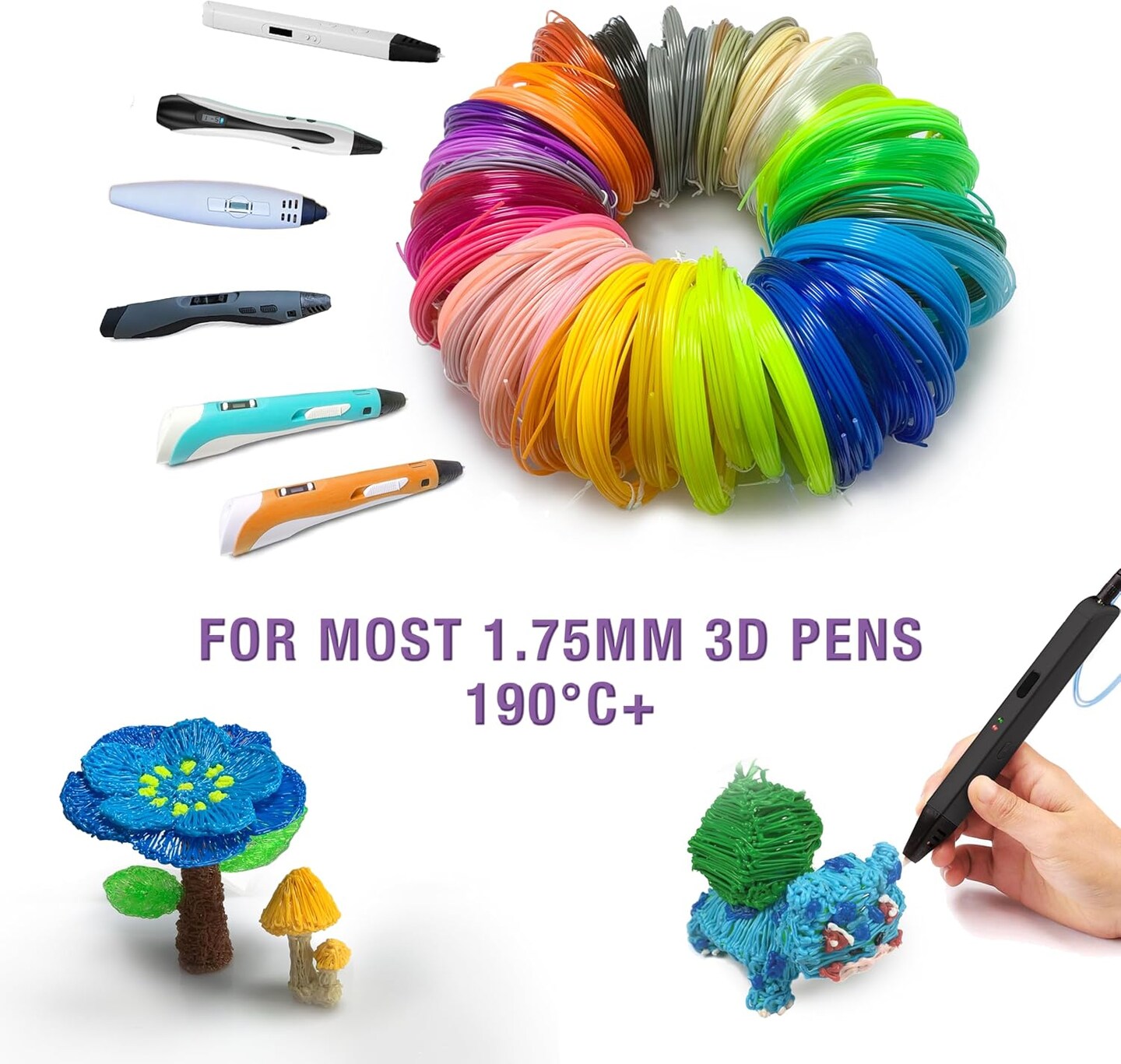 3D Pen Print Filament - 20 Bundle PLA Refills for 3D Printing
