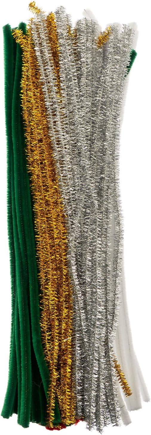 John Bead 12in x 6mm Mixed Chenille Pipe Cleaners, 100pcs