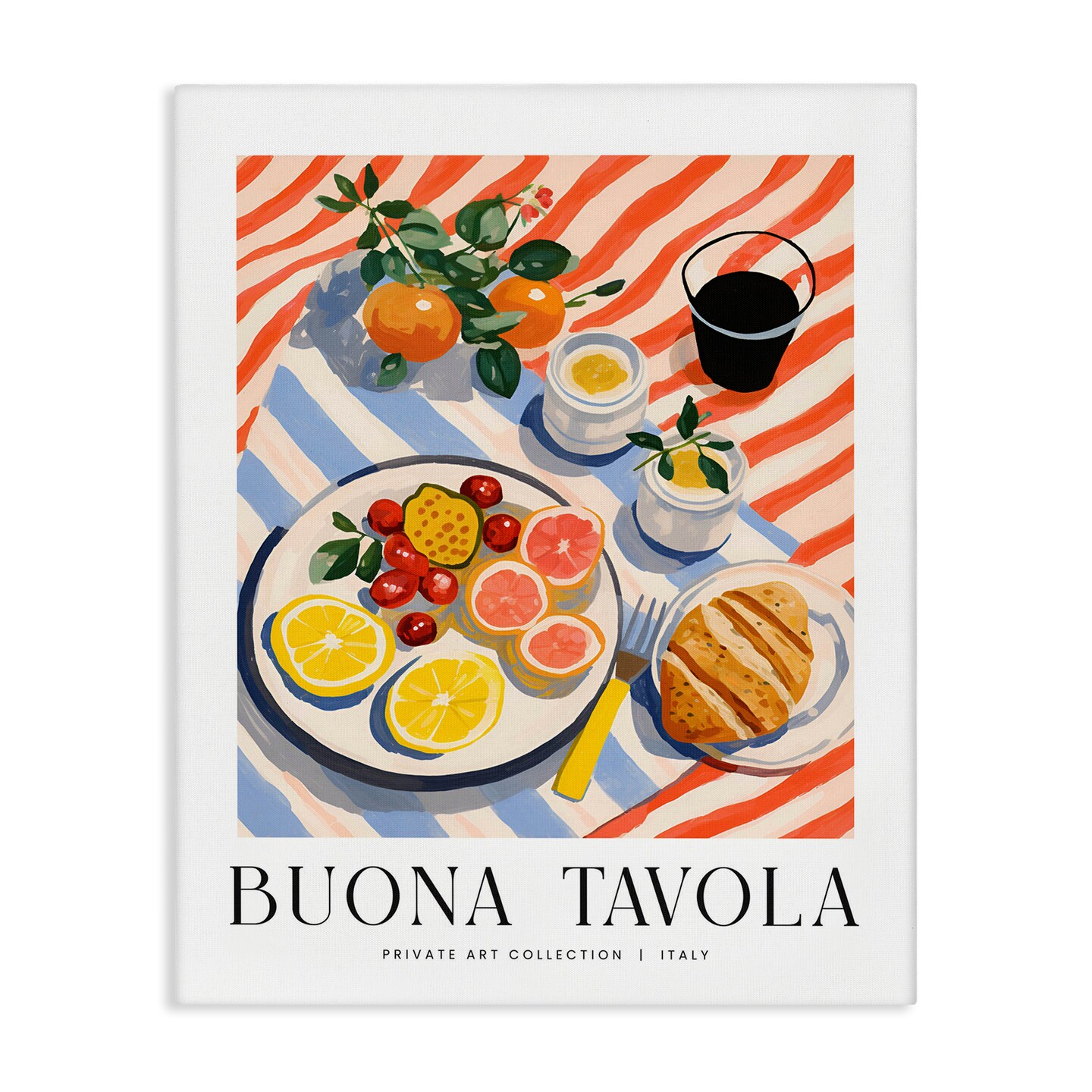 Stupell Industries Classic Italian Fruit Plate Canvas By Lettered and Lined