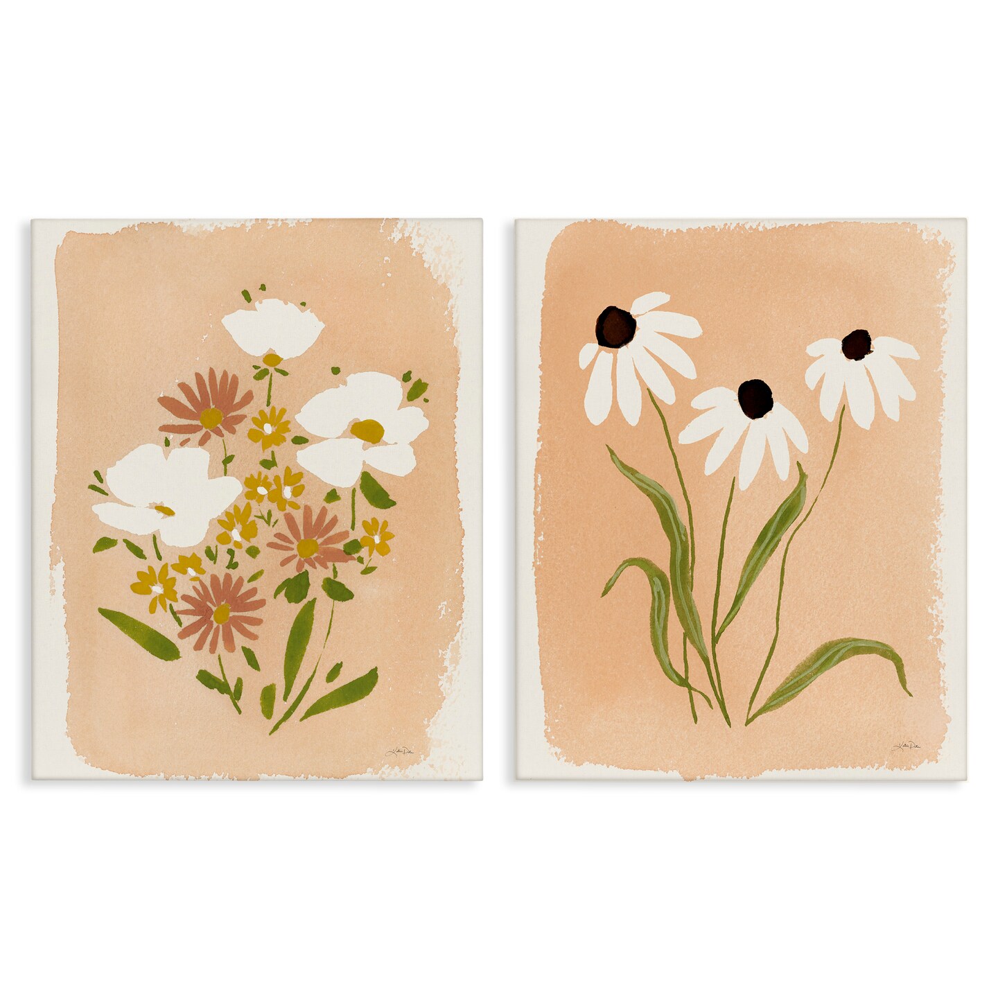 Stupell Industries Wildflower & Daisy Treasures 2pc Canvas Set By ...