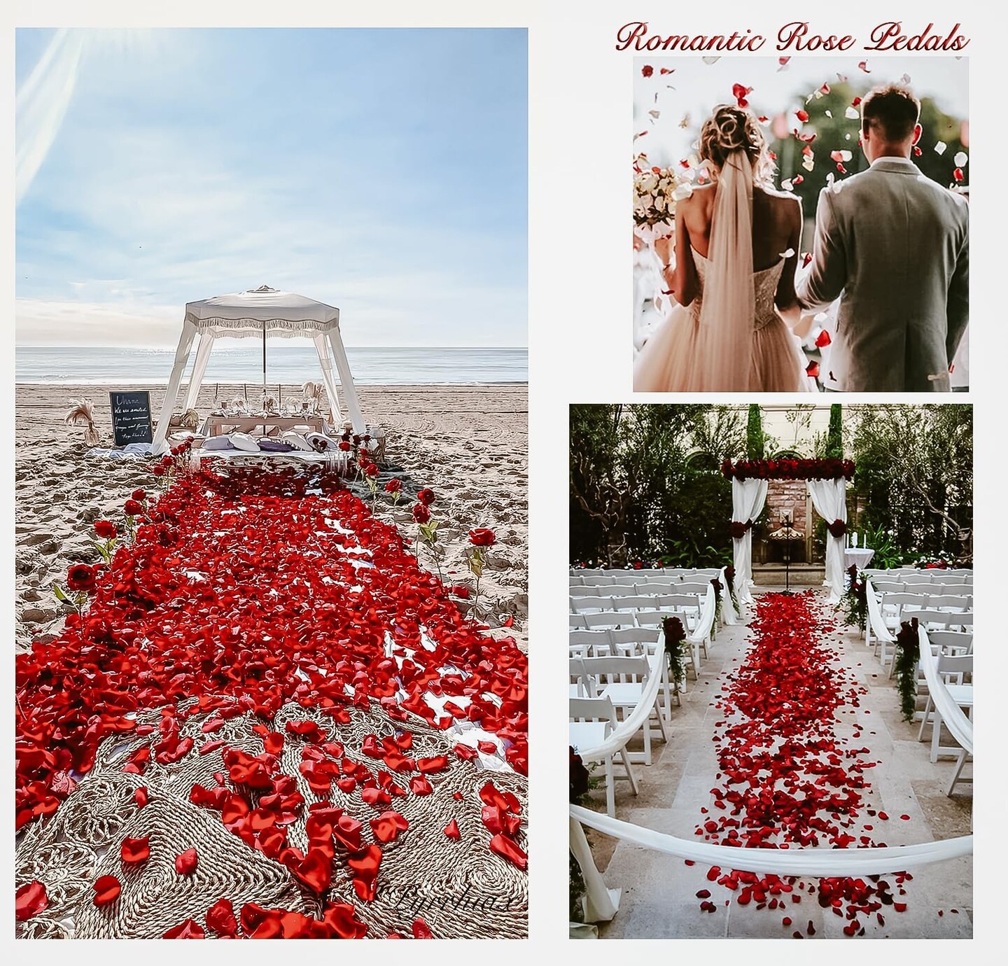 1000 Pieces Artificial Rose Petals (Gold Color)