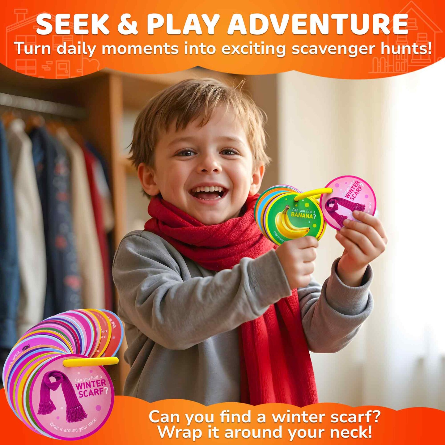 Scavenger Hunt Game for Kids - 50 Cards Activities Indoor