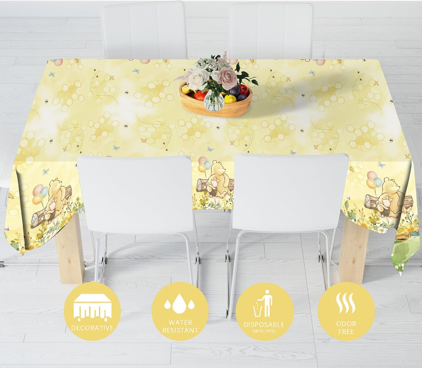 3pcs Party Tablecloth Bear Baby Shower