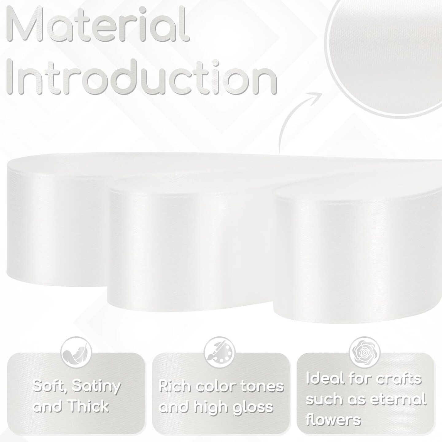 White Satin Ribbon 1-1/2 Inch 30 Yards