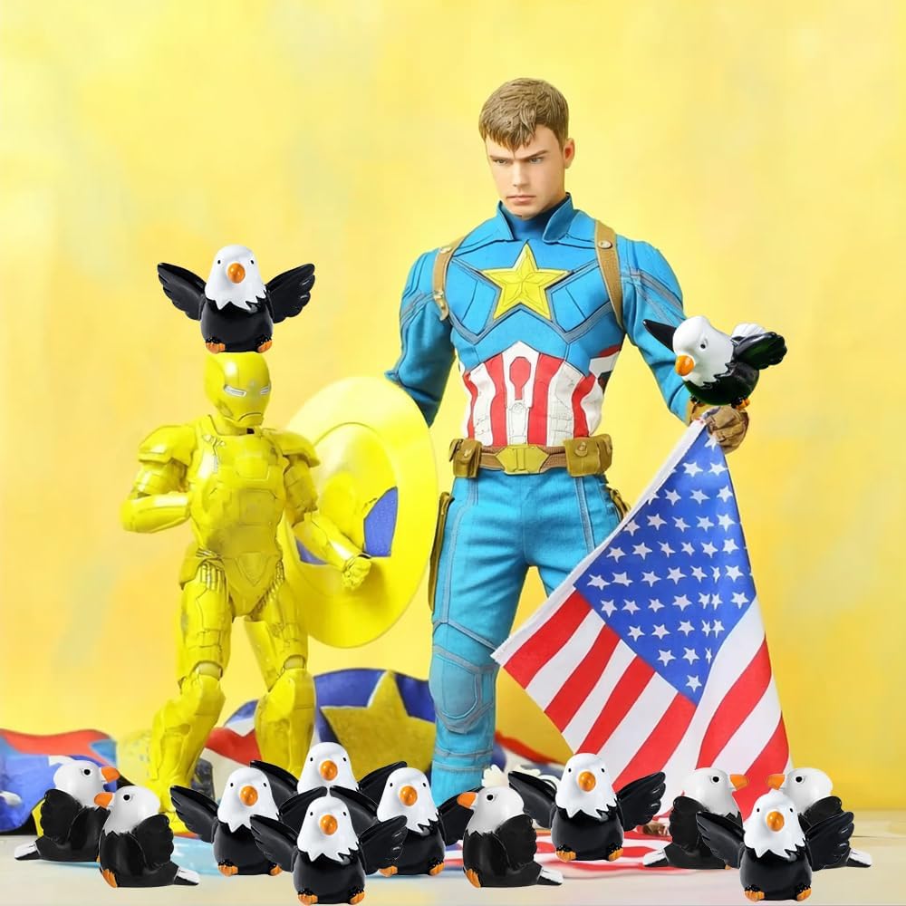 24 Pcs Mini Resin Bald Eagle,Patriotic Bald Eagle Bird Figurines