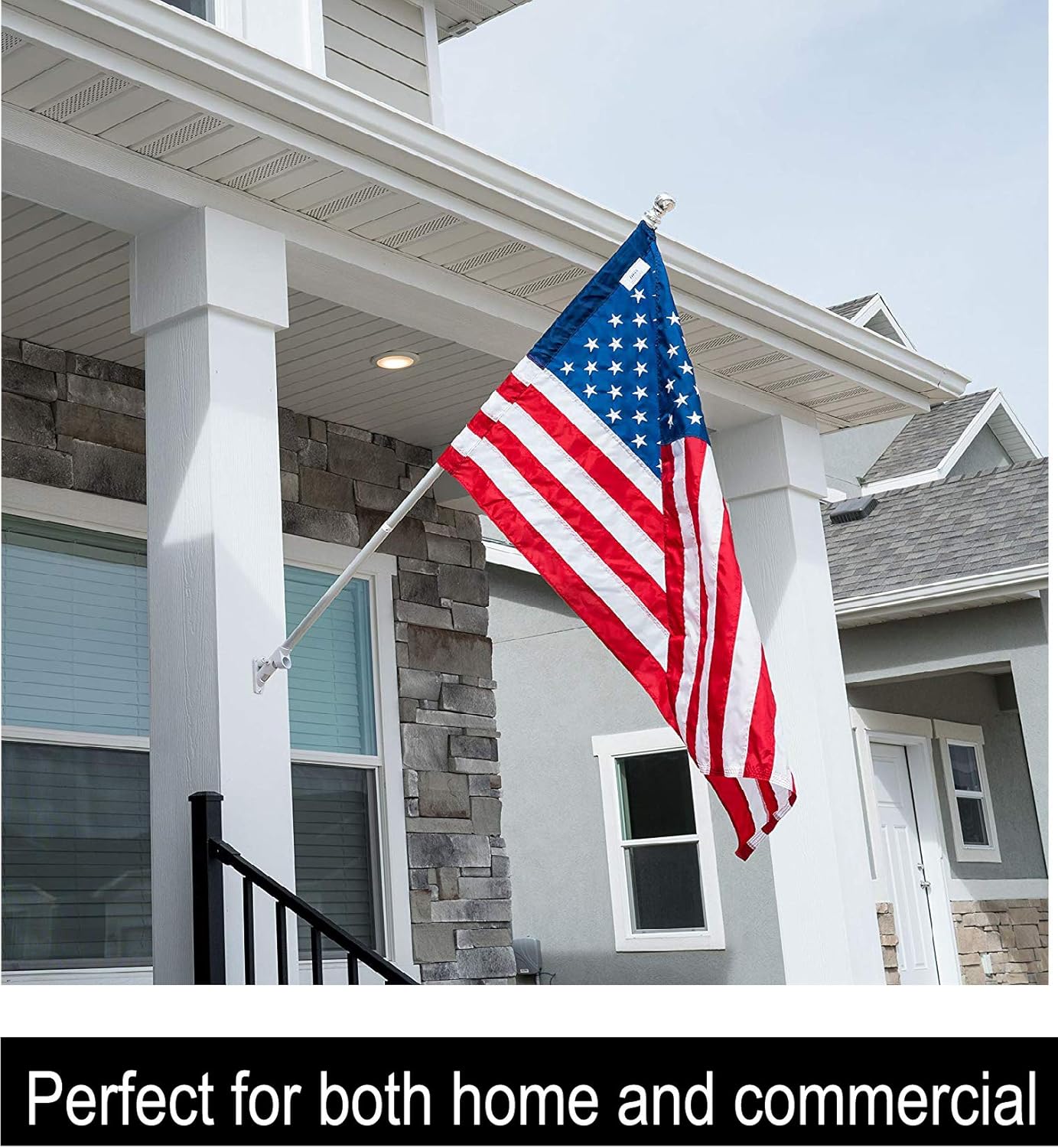 G128 Two Position Fixed Wall Mount Bracket For Flag (NO Flagpole, NO Flag included)