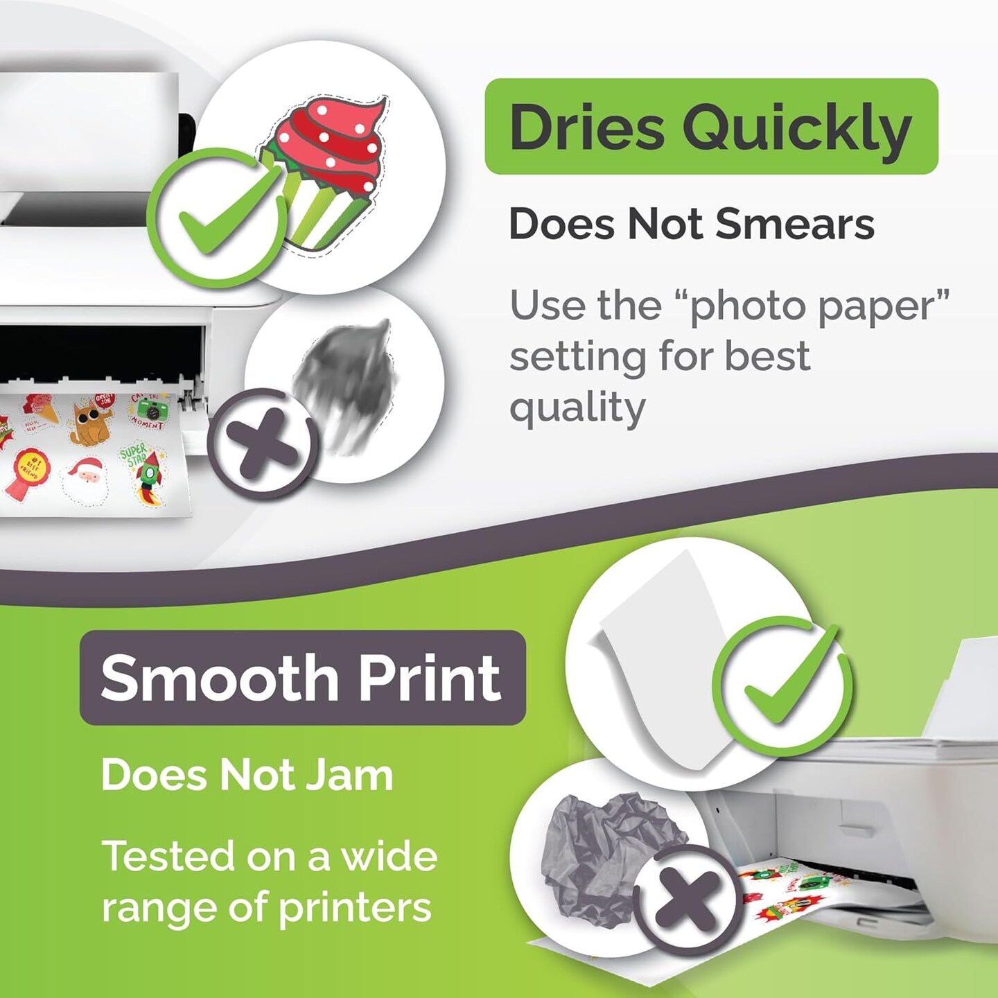 Premium Printable Vinyl Sticker Paper for Inkjet &#x26; Laser Printer