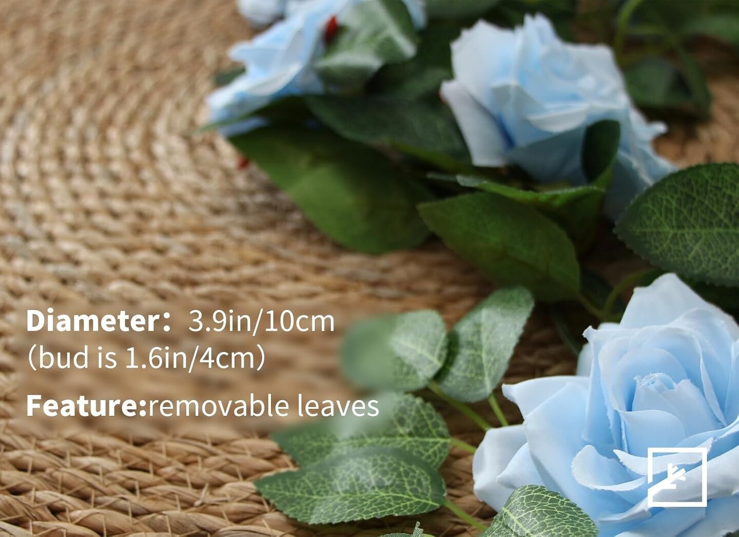 5Pcs 32.5FT Blue Flower Garland Fake Flower Vines Floral Garland(Blue)